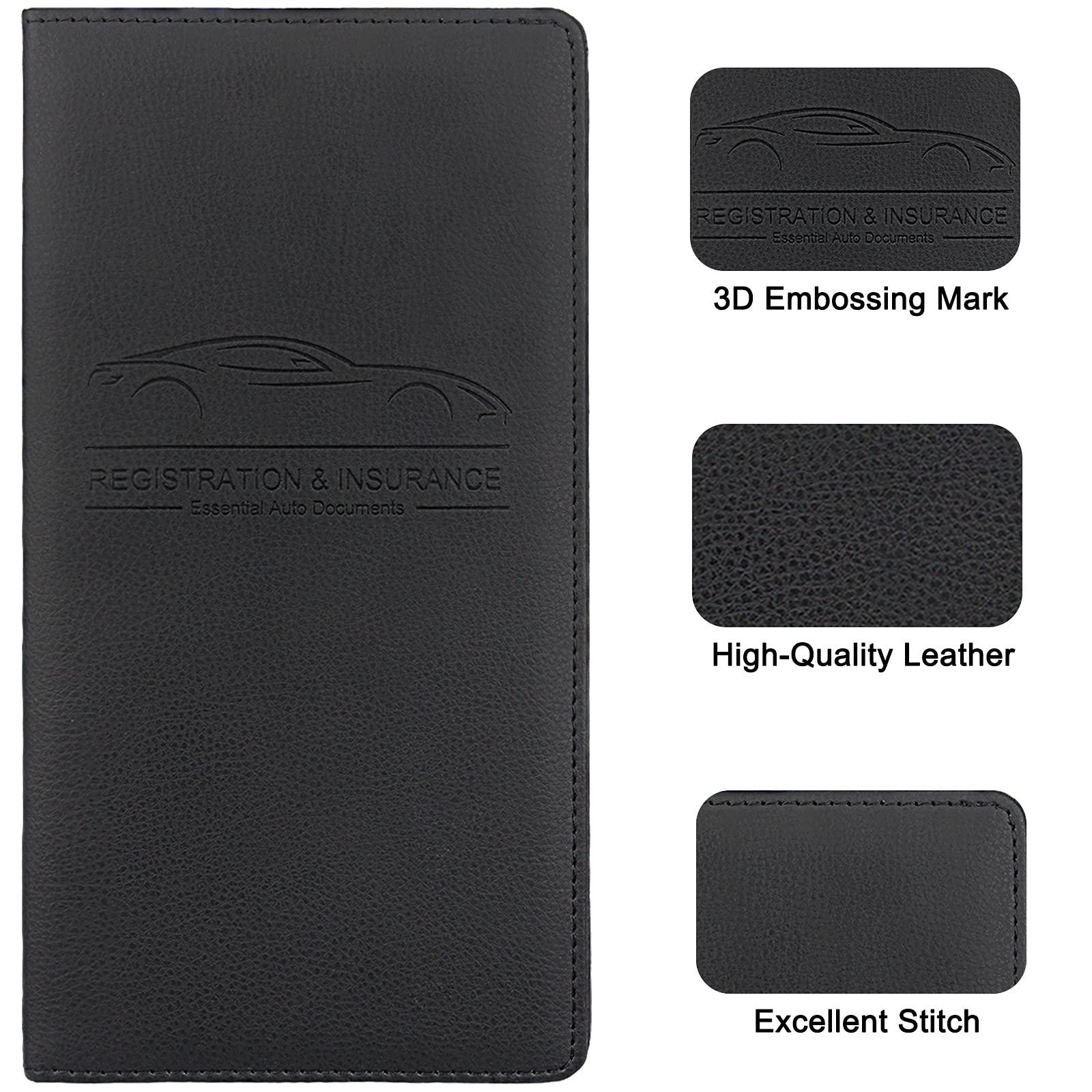 LumiMokki Premium Car Registration & Insurance Card Holder with Magnetic Shut, Vehicle Glove Box Car Organizer - For Documents, Cards, License (Black) - Image 5