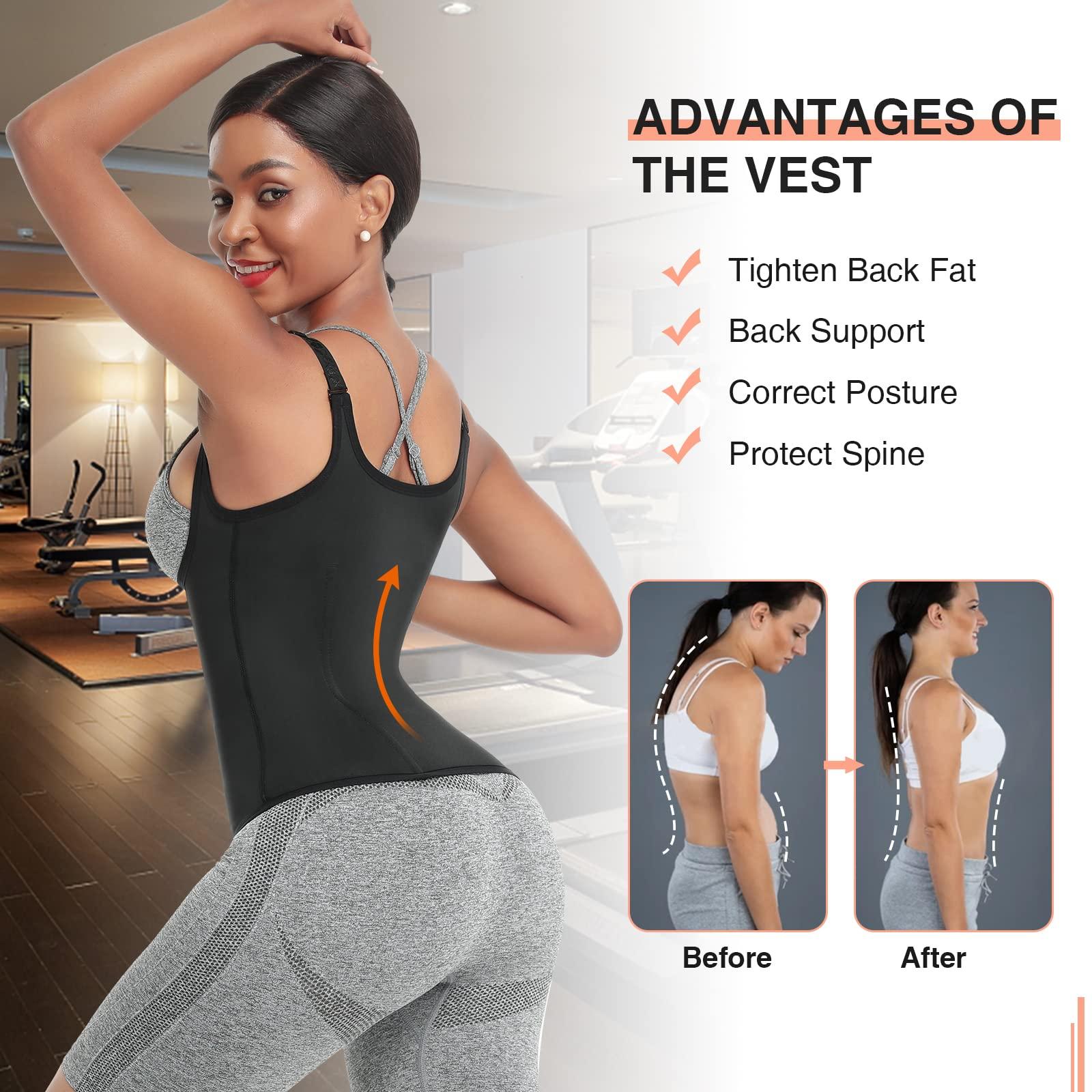 FeelinGirl Waist Trainer for Women Corset Vest Body Shaper Cincher Trimmer Tank Top Sport Girdle with Steel Bones - Image 5