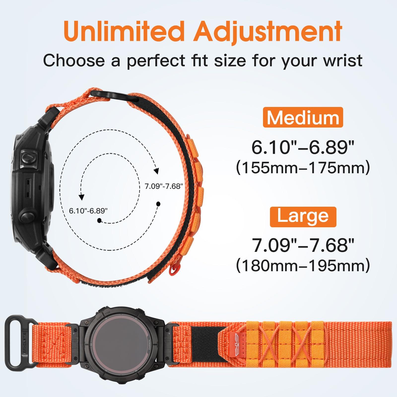 Tactical Rugged Nylon Band + Paracord Band Compatible with Garmin Instinct Watch Band - Image 8