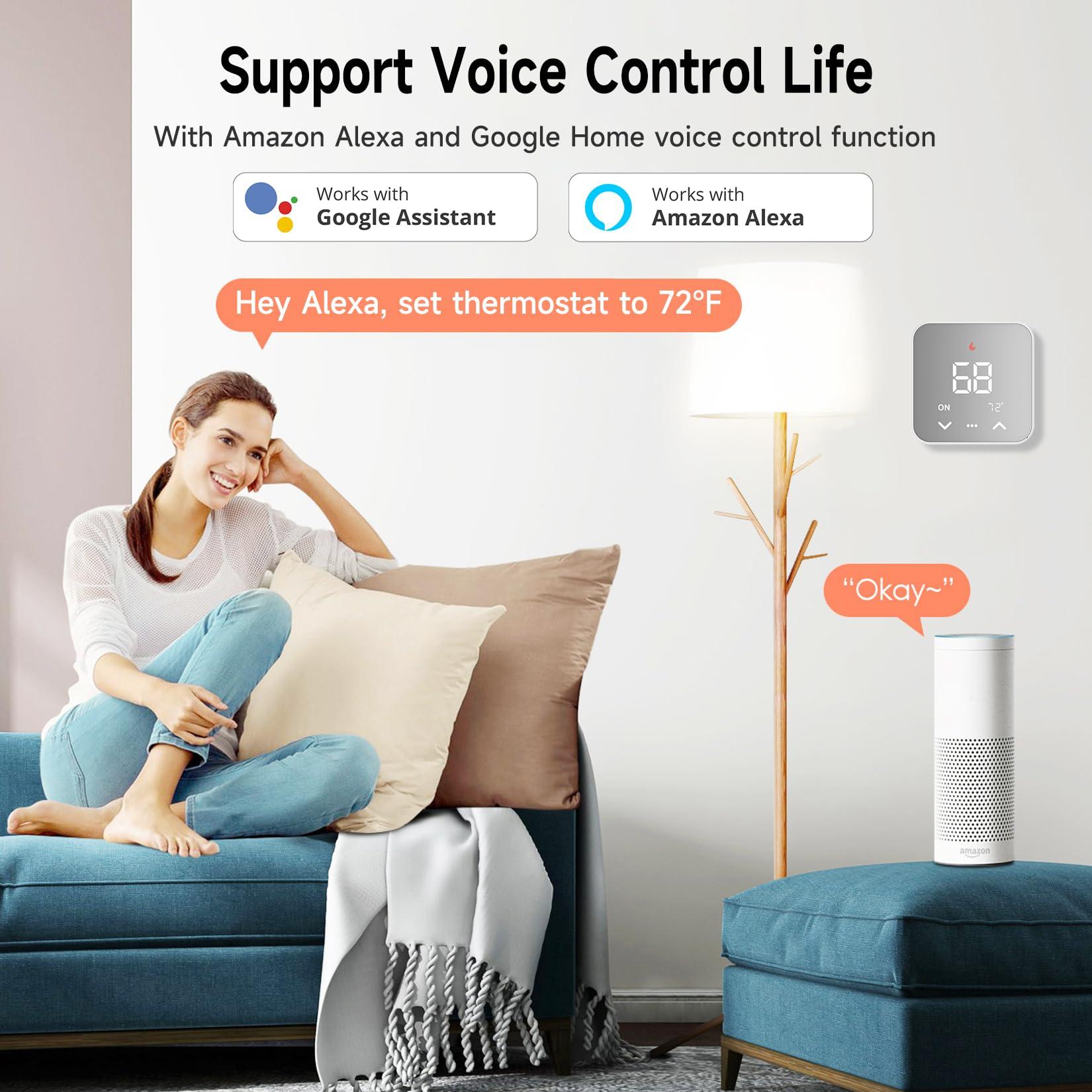 Smart Thermostat for House, WiFi Programmable Thermostat, Compatible with Alexa and Google Assistant, Remote Control Tuya/Smart Life, 𝗖-𝗪𝗶𝗿𝗲 𝗥𝗲𝗾𝘂𝗶𝗿𝗲𝗱 - Image 4