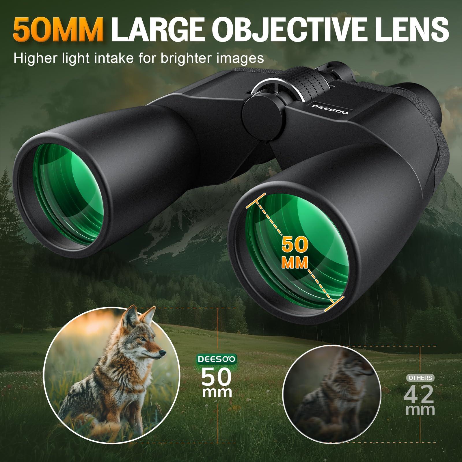 Deesoo 12-36x50 HD Binoculars for Adults - High Powered Binoculars with Clear Low Light Vision for Bird Watching - Zoom Binocular with Large View for Hunting Cruise Ship Travel Hiking Opera - Image 5