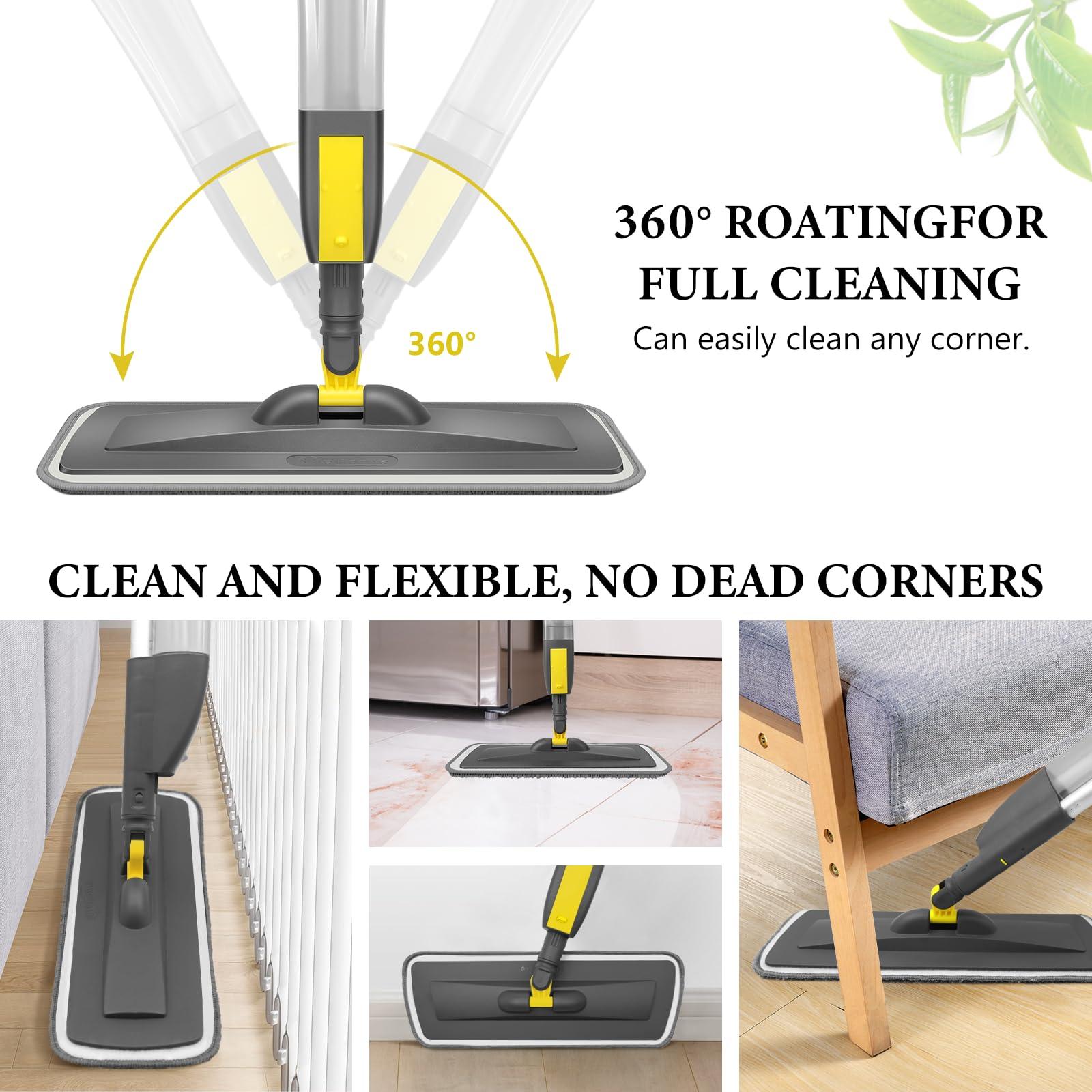 NileHome Mops for Floor Cleaning, Spray Mop with 400ml Refillable Bottle and 2 Replacement Pads Dry Wet for Household or Commercial Use Dust Mop for Hardwood Laminate Tile Ceramic - Image 4