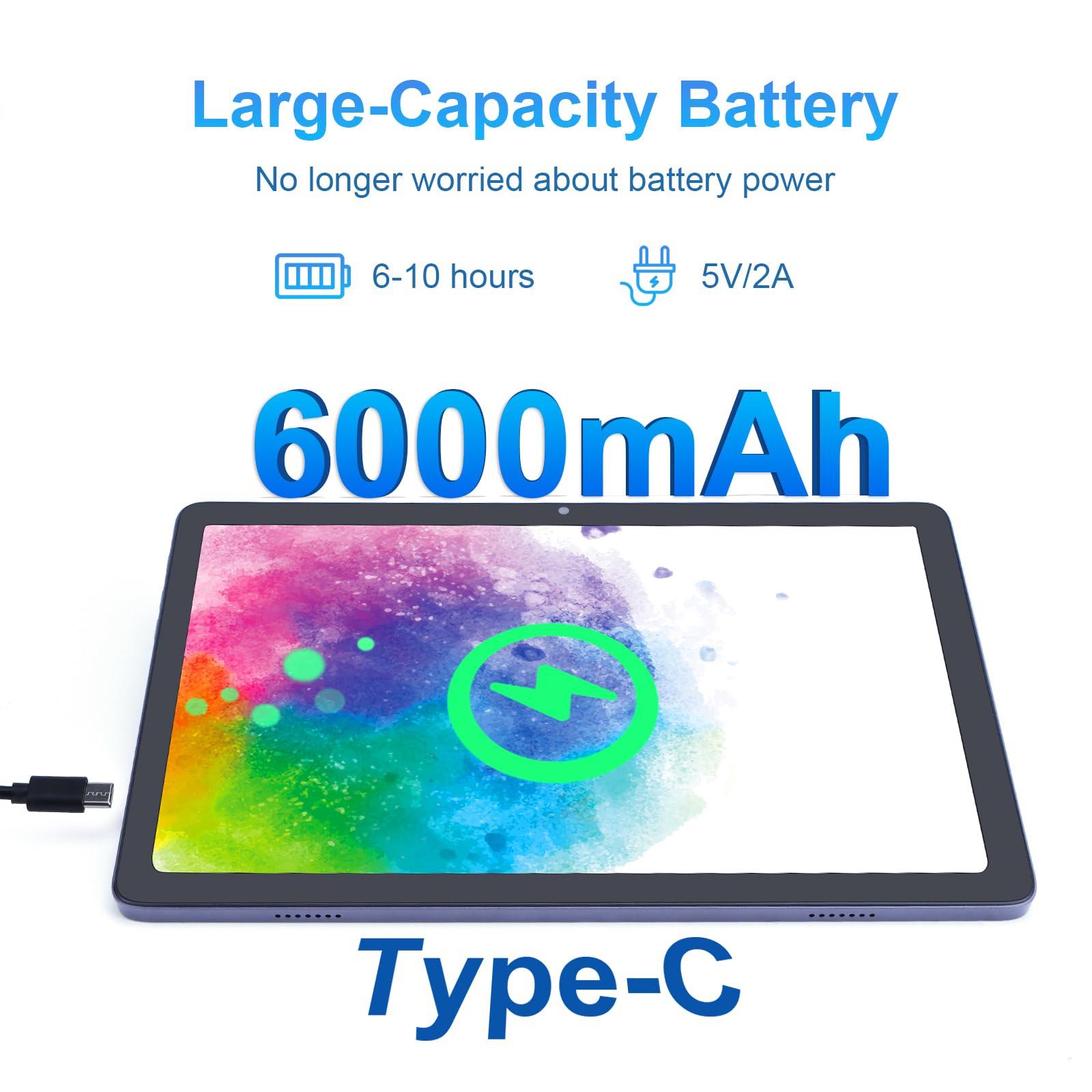 C idea 10.1 inches Tablet,Android 12.0 Tablet 8GB RAM 128GB ROM (1TB TF),1920 * 1200 Full HD Screen,8 Core Unisoc T606 CPU,2.4G/5G WiFi,8MP+13MP Camera,6000mAh Long Battery,Face Unlocked(Gray) - Image 6