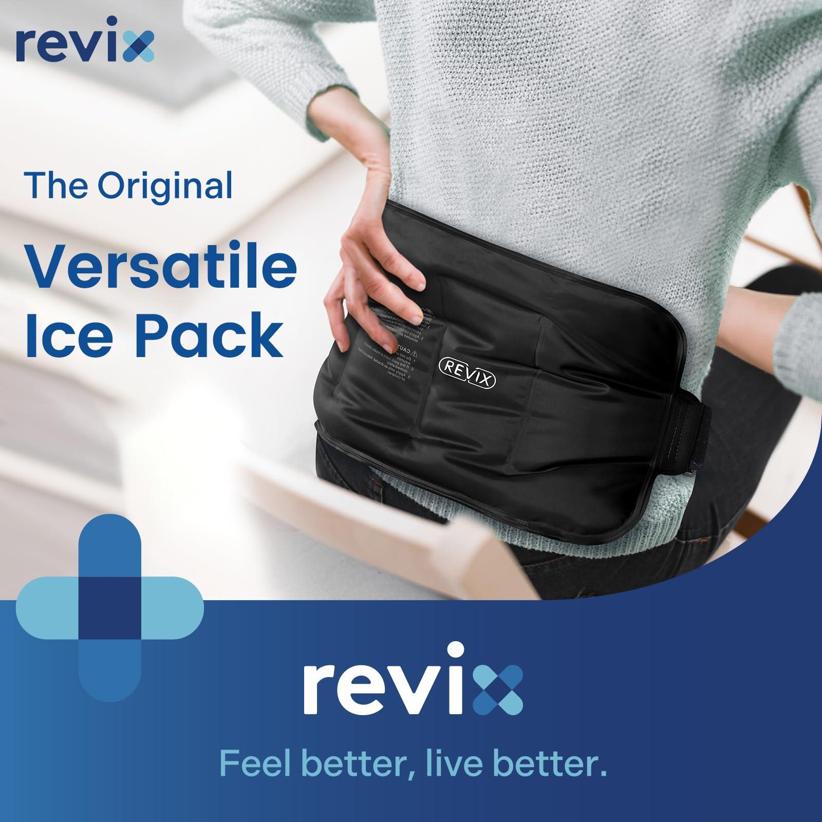 REVIX Large Ice Packs Wrap for Hip, Knee, Leg, Shoulder, Back, Reusable Gel Cold Pack for Injuries, Joint and Muscle Discomfort Relief, Black - Image 2