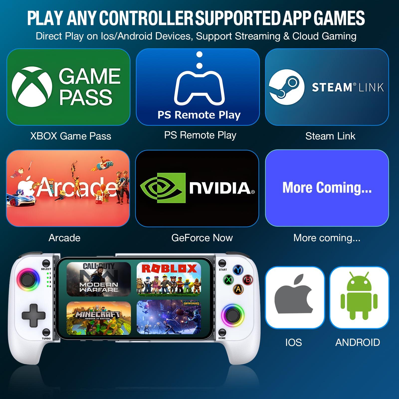 Mobile Game Controller for iPhone/Android, Hall Effect Gaming Controller with Hall Joystick , Wireless Phone Controller, Support Phone Case, Suitable for Xbox Game Pass, Steam Link, Roblox, Call of Duty & More - Image 2