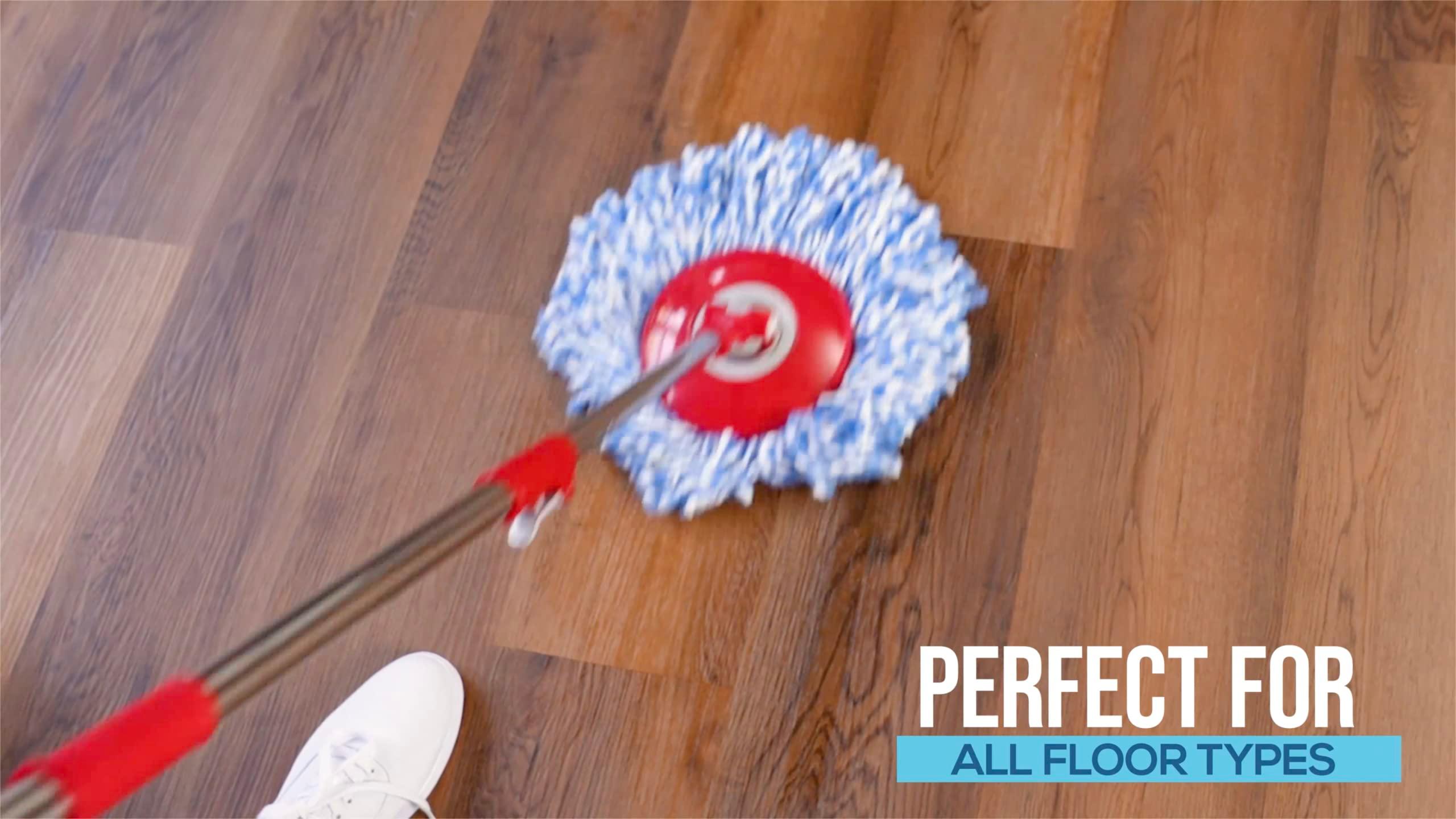 SIMPLI-MAGIC 79349 Spin Mop Cleaning System with 3 Microfiber Mop Heads, Red/GRAY,Red/Black - Image 6