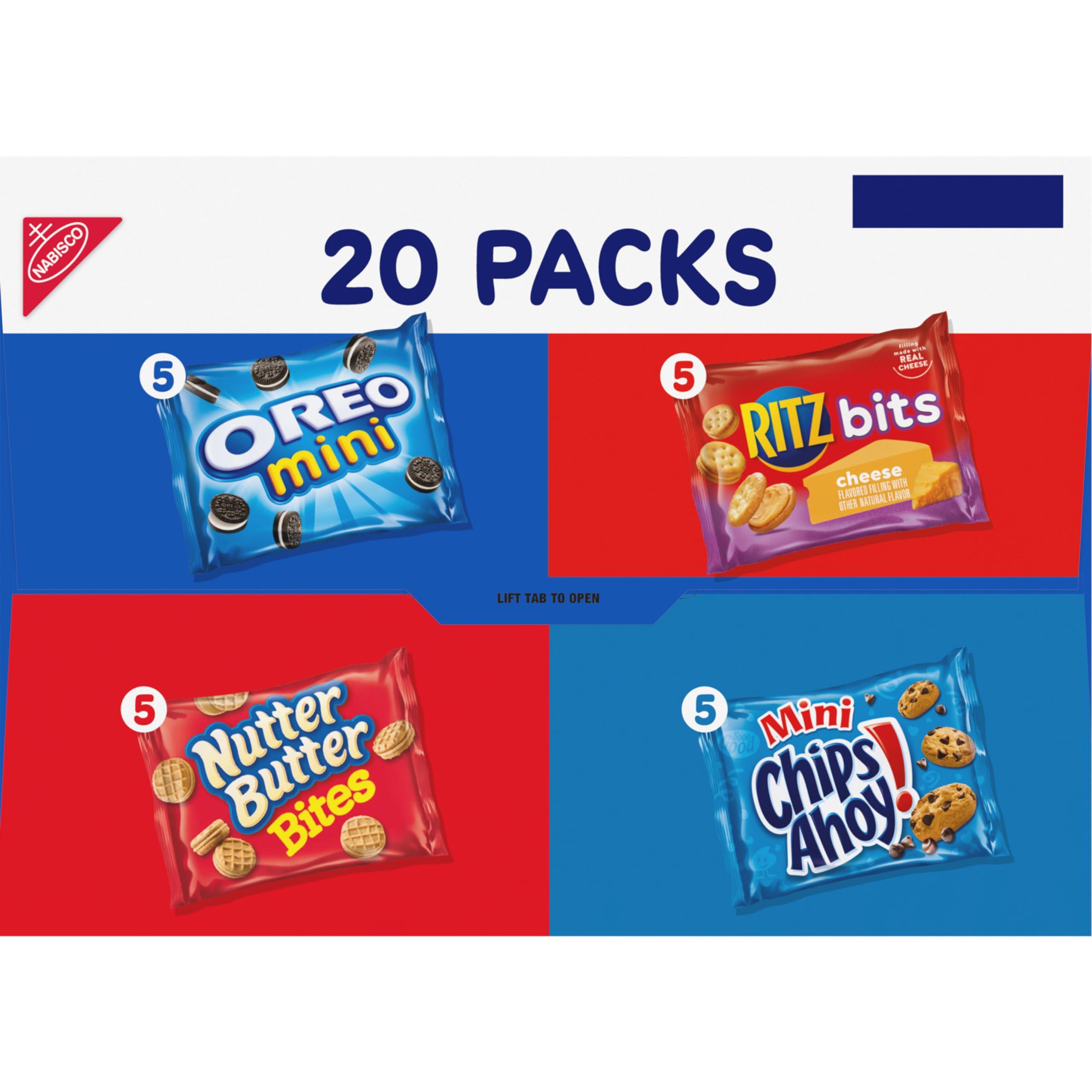 Nabisco Variety Pack OREO Mini, CHIPS AHOY! Mini, Nutter Butter Bites, RITZ Bits Cheese, 20 - 1 oz Snack Packs (Packaging May Vary) - Image 15
