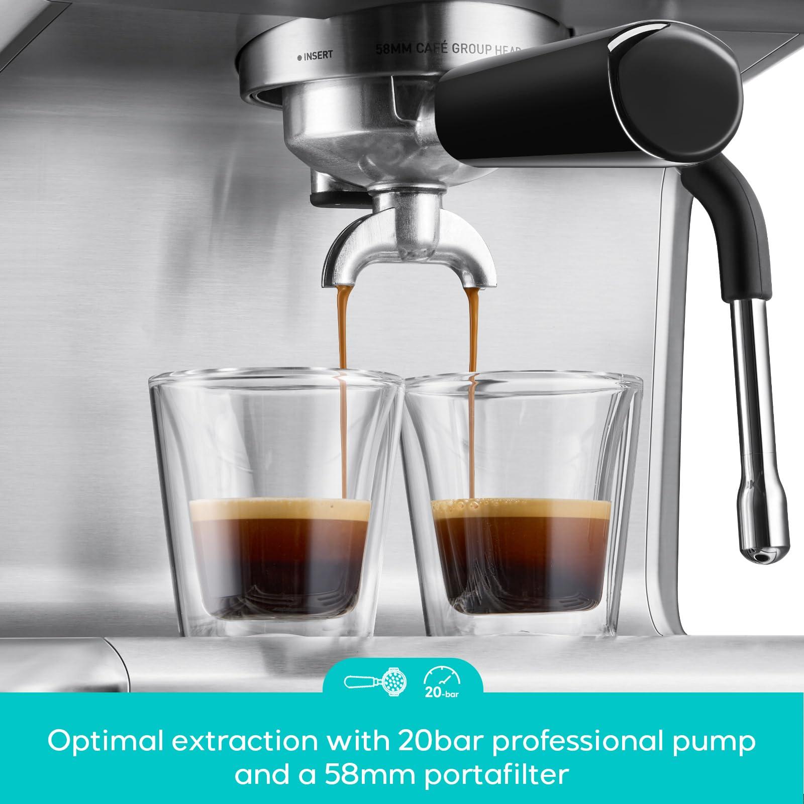 CASABREWS Ultra Espresso Machine with LCD Display, Powerful Milk Frother and Customizable Brewing Temperature, Provides Barista-Level Lattes and Cappuccinos - Image 6