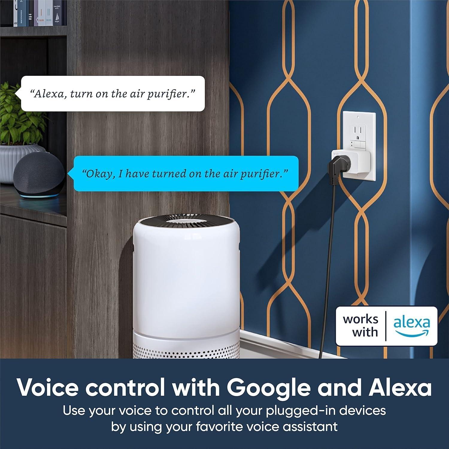 Smart Plug by Wyze Lifestyle, 2.4GHz Smart Home Wi-Fi Plug Outlet Compatible with Alexa, Google Assistant, IFTTT, 15 A, Remote Control, No Hub Required, 2-Pack, Certified for Humans - Image 3