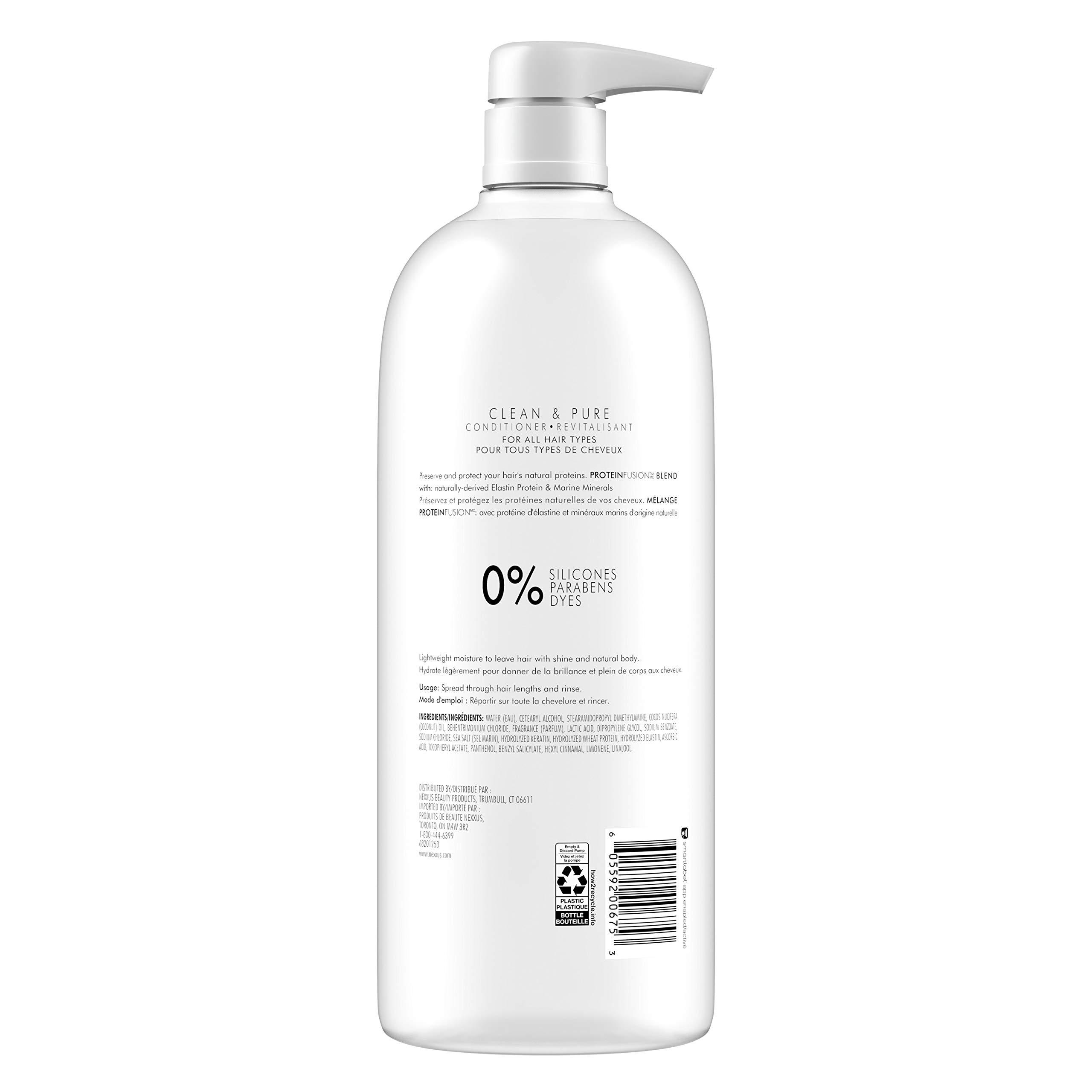 Nexxus Clean and Pure Conditioner, With ProteinFusion, Nourished Hair Care Silicone, Dye And Paraben Free 33.8 oz - Image 2