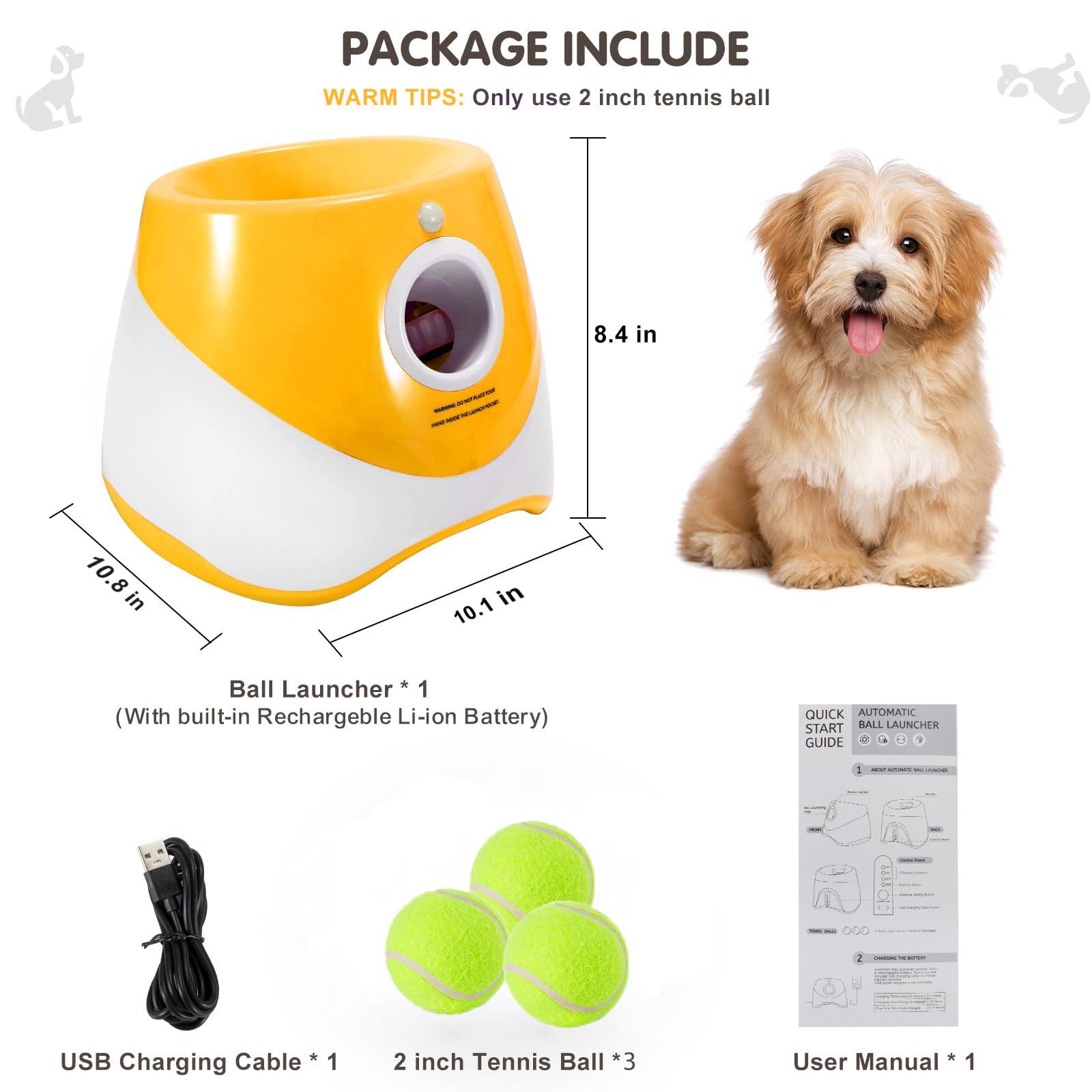 Best Automatic Ball Launcher for Dogs, USB Rechargeable Power - Indoor & Outdoor Dog Ball, Interactive Dog Fetch Tennis Ball Launcher Machine Toy for Small and Medium Dogs Comes with 3 Tennis Balls - Image 8