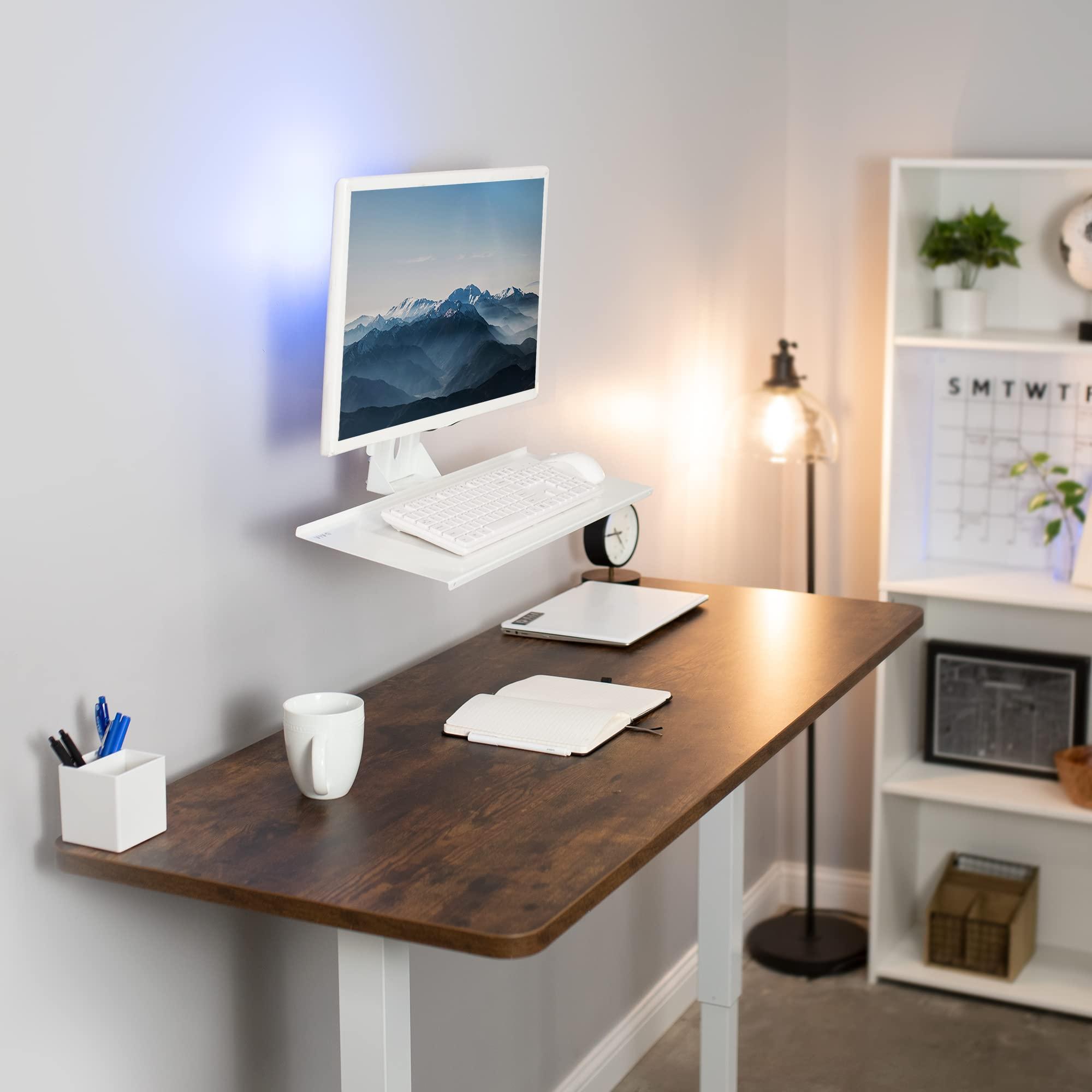 VIVO Computer Keyboard and Mouse Platform Tray VESA Mount Attachment 25.5 x 8 inch Surface, White, MOUNT-KB03-W - Image 6