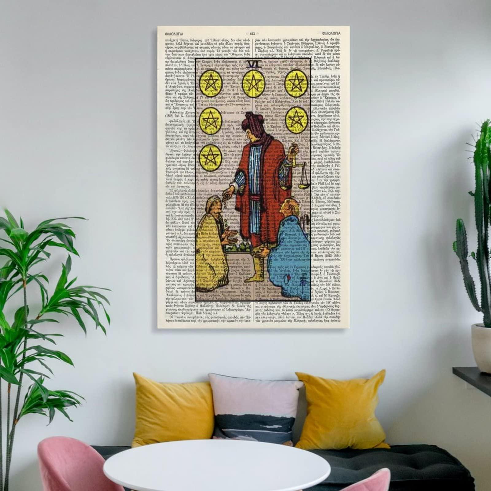 Six of Pentacles Tarot Art Print Poster Tarot Gift Minor Arcana Canvas Art Poster and Wall Art Picture Print Modern Family Bedroom Decor Posters 12x18inch(30x45cm) - Image 6