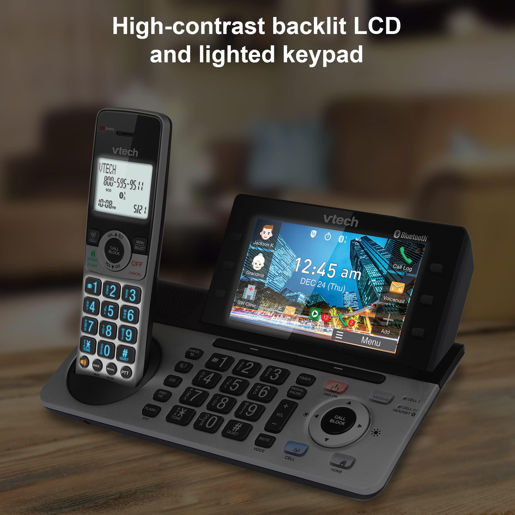 VTech IS8251-3 Business Grade 3-Handset Expandable Cordless Phone for Home Office, 5" Color Display, Programmable Short Cut Keys, Smart Call Blocking, Answering System,Bluetooth Connect to Cell - Image 8