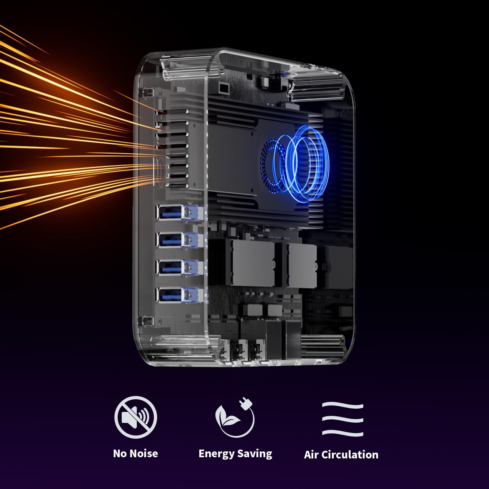 DreamQuest N150 Mini PC Come with OS, Intel N150 (up to 3.6GHz) Mini Desktop Computers 16GB DDR4 512GB M.2 SSD, Support 4K@60Hz, HDMI, USB,WiFi5,BT4.2, Dual LAN - Image 6