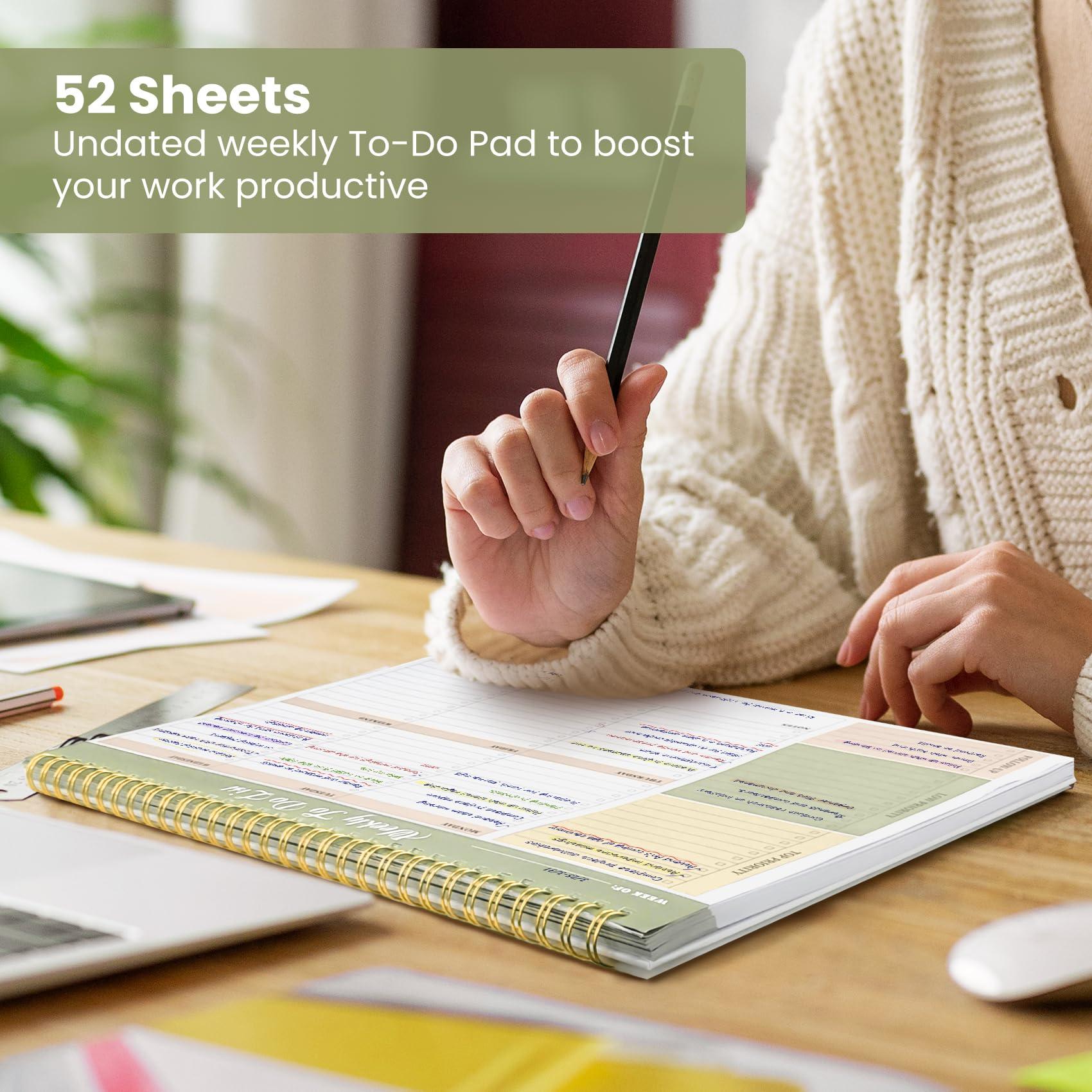 Weekly To Do List Notepad with 52 Undated Sheets（8.5"×11"）- Undated Weekly Planner Notepad for Office Desk Accessories and Supplies - Forest Shades - Image 5