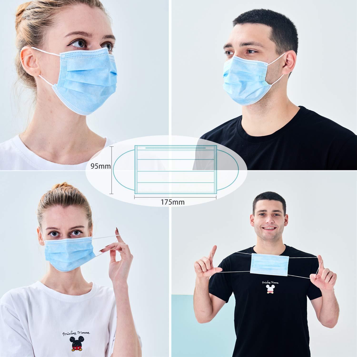 mystcare Disposable Face Mask 50 Pack Individually Packaged Wrapped Protection For Adults 3-layer Filter Safety Face Masks - Image 6