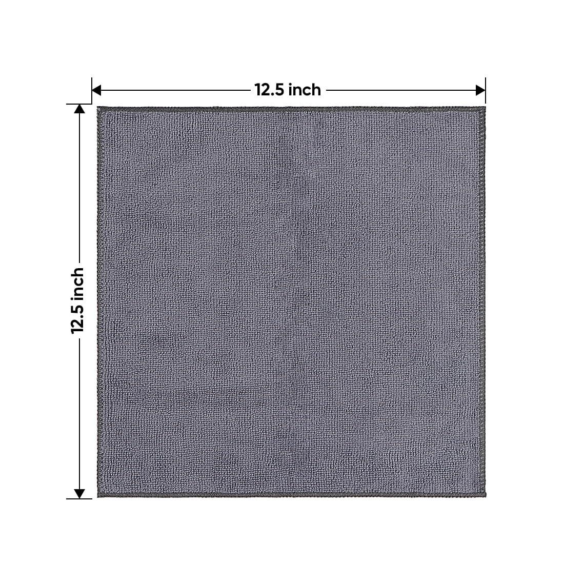 HOMEXCEL Microfiber Cleaning Cloth 12 Pack, 12.5 x 12.5 inch Microfiber Towels for Cars, Ultra Absorbent Car Washing Cloth, Lint Free Streak Free Cleaning Rags for Car, Kitchen, and Window (Grey) - Image 7