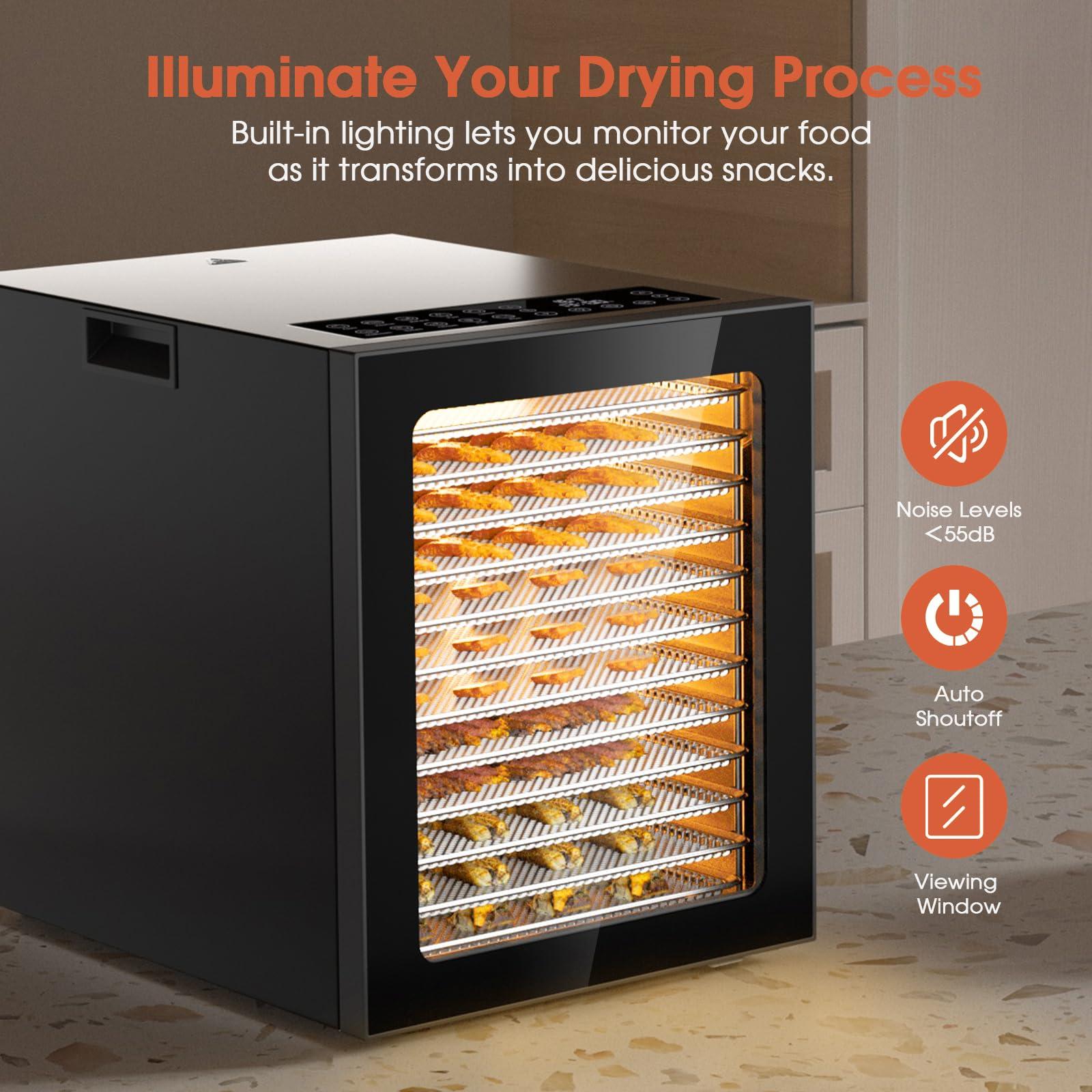 Food Dehydrator Machine, Stainless Steel Digital Food Dryer for Home,10 Presets, 48H Timer and Temperature Control, 850W Dehydrators for Food and Jerky, Dog Treats,Meats & Veggies - Image 4