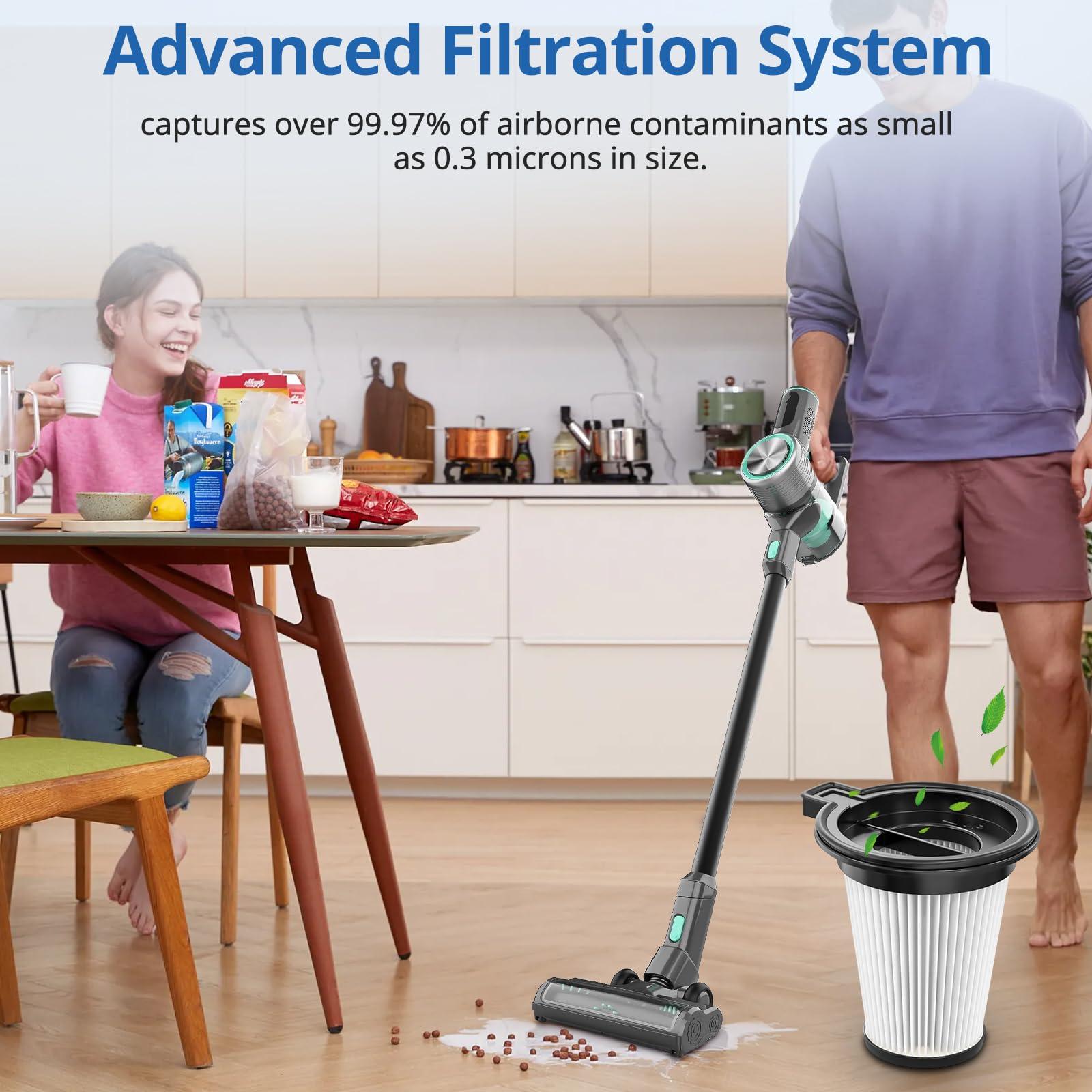 4 Pack Replacement Filters Compatiable with Wyze Cordless Vacuum Cleaner, Removable and Washable HEPA Filter Accessories Part Set with 1 Cleaning Brush for Wyze Handheld Cordless Vacuum Cleaner - Image 8