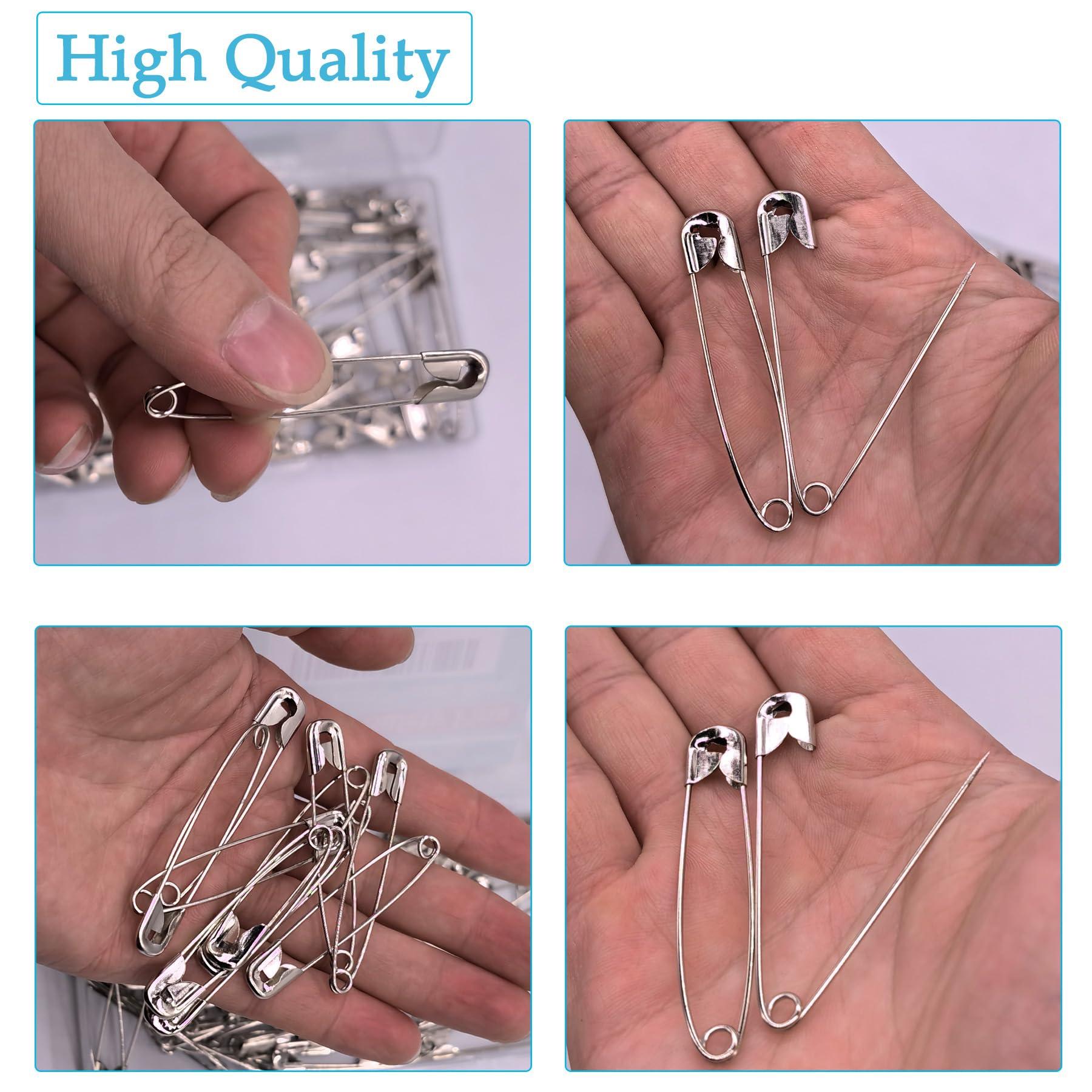 Urmspst Safety Pins, 100PCS-2.1Inch Small Safety Pins, Rust-Resistant Nickel Plated Steel, Sharp Edge Safety Pin for Clothes, Sewing, Arts & Craft, Small Decorative Safety Pins (Silver), UR-28 - Image 4