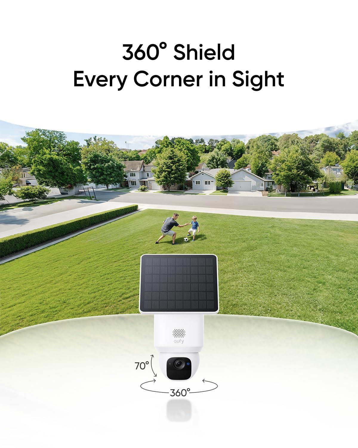 eufy Security SoloCam E30, 4-Cam Kit, Security Cameras Wireless Outdoor, Solar Camera Outdoor Wireless, 360° Pan, AI Tracking, 2K Clarity, No Monthly Fee - Image 2