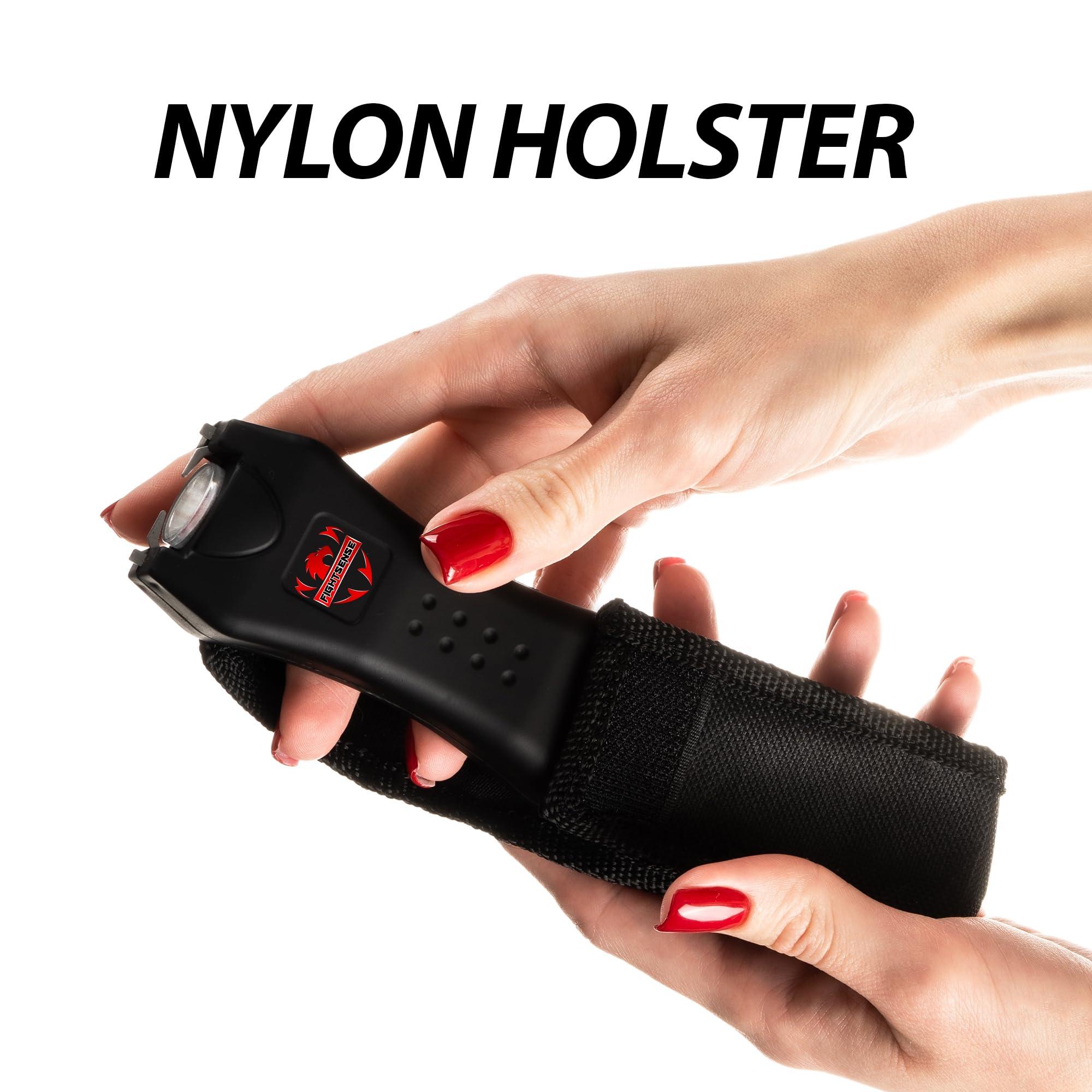 FIGHTSENSE Super Heavy Duty Keychain Stun Gun with Flashlight for Men and Women self Defense Device, Rechargeable Stun Gun, Nylon Holsters - Image 6