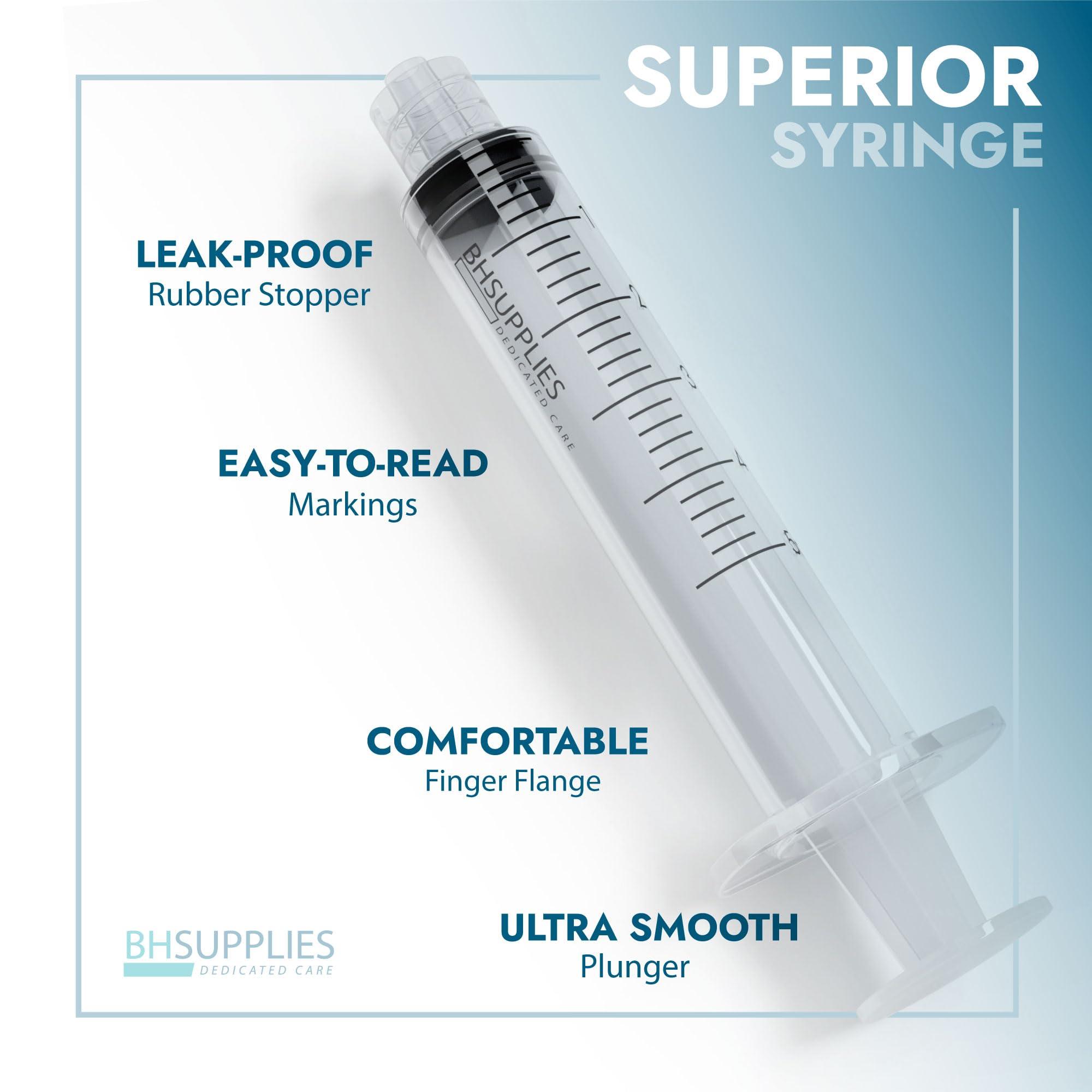 BH Supplies 20ml Luer Lock Tip Syringes (No Needle) - Sterile, Individually Wrapped - 50 Syringes - Image 3
