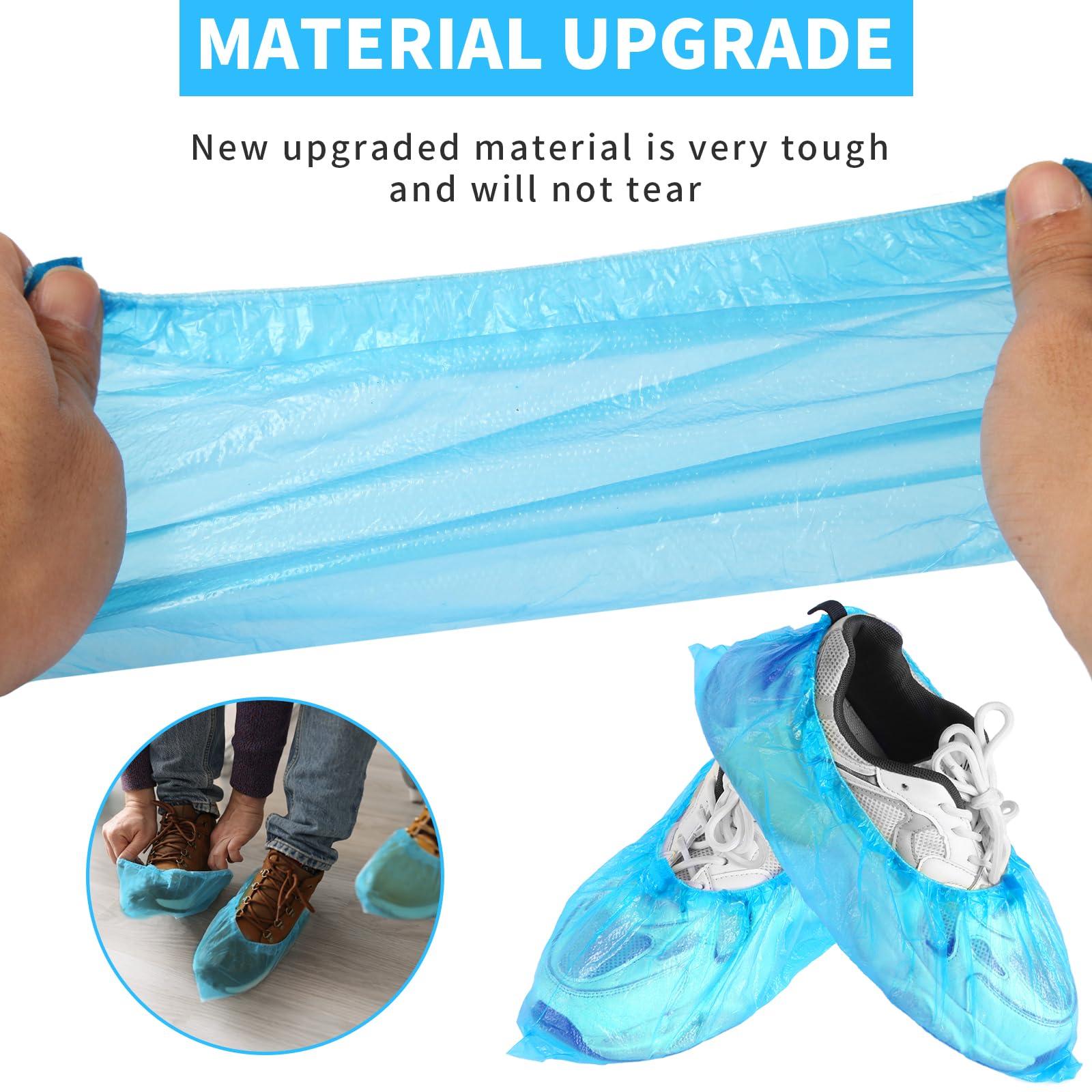 Frontline Shoe Covers Disposable Waterproof, Recyclable Premium Thick Plastic, SLip Resistance, Durable, Booties for Shoes, XL One Size Fits Most, Indoor Outdoor Shoe Covers (100) - Image 4
