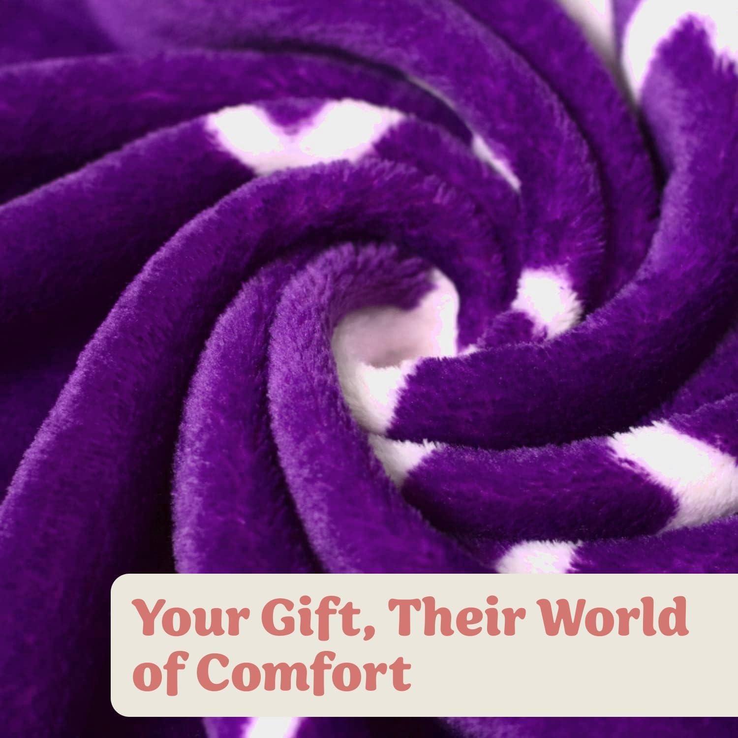 Birthday Gifts for Mom from Daughter-Soft Purple Blanket with Meaningful Words, Sentimental Gift for Women, Cozy Fleece Throw for Mom’s Birthday or Special Occasions - Image 6