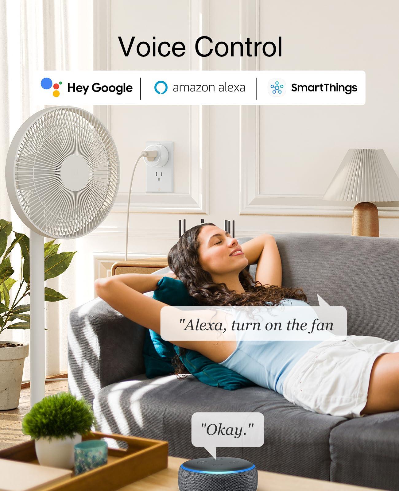 GHome Smart 5G 15A Smart Plugs, WiFi Smart Plugs Work with Alexa and Google Home, Smart Home WiFi Outlet with Remote Control & Timer, 5GHz and 2.4GHz Wi-Fi Compatible, ETL FCC Listed, White, 2 Pack - Image 4