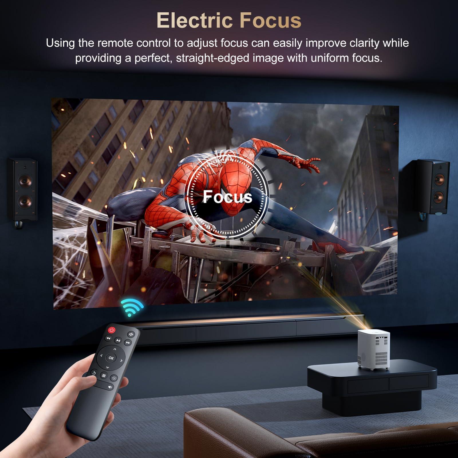 [Electric Focus]Projector with WiFi and Bluetooth, Native 1080P 15,000 Lumens 4K Supported, Agreago Outdoor Movie Projector for Home Theater UP to 300", for iOS/Android/Laptop/TV Stick/HDMI/USB - Image 2