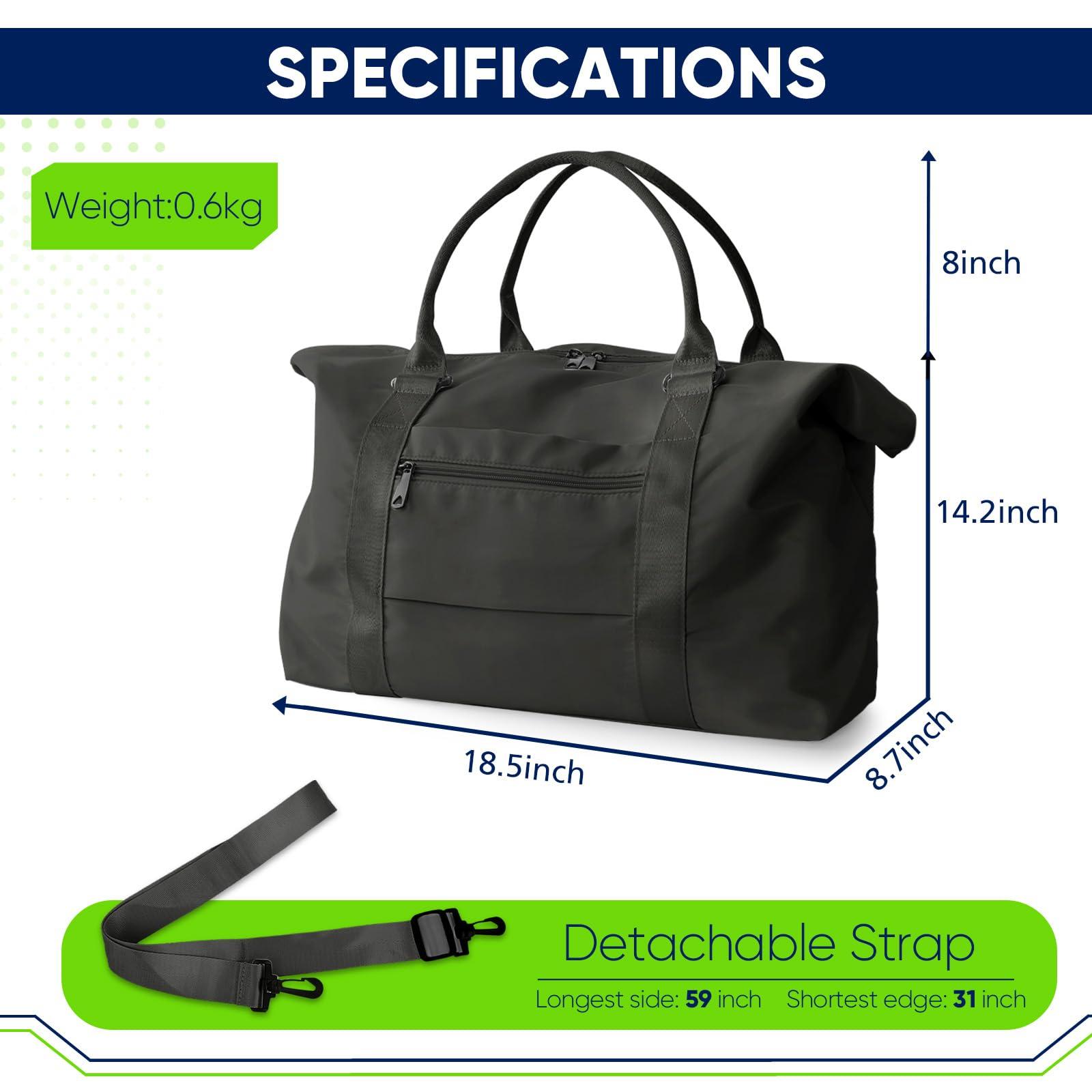 Travel Duffle Bag, Weekender Travel Bag Men Small Gym Bag for Women, Hospital Bag for Labor and Delivery, Overnight Bag Luggage Bag with Trolley Sleeve, Airplane Travel Essentials for Flying(Black) - Image 3