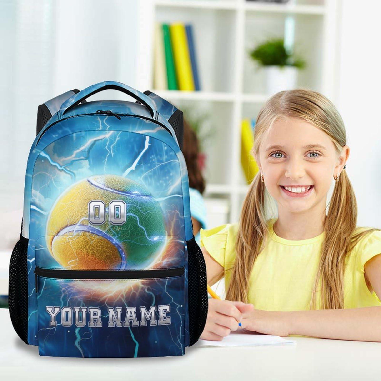Custom Kids Backpack for Students - 17 Inch Tennis Backpacks for Middle School - Lightweight Durable Sports Bookbag - Image 2
