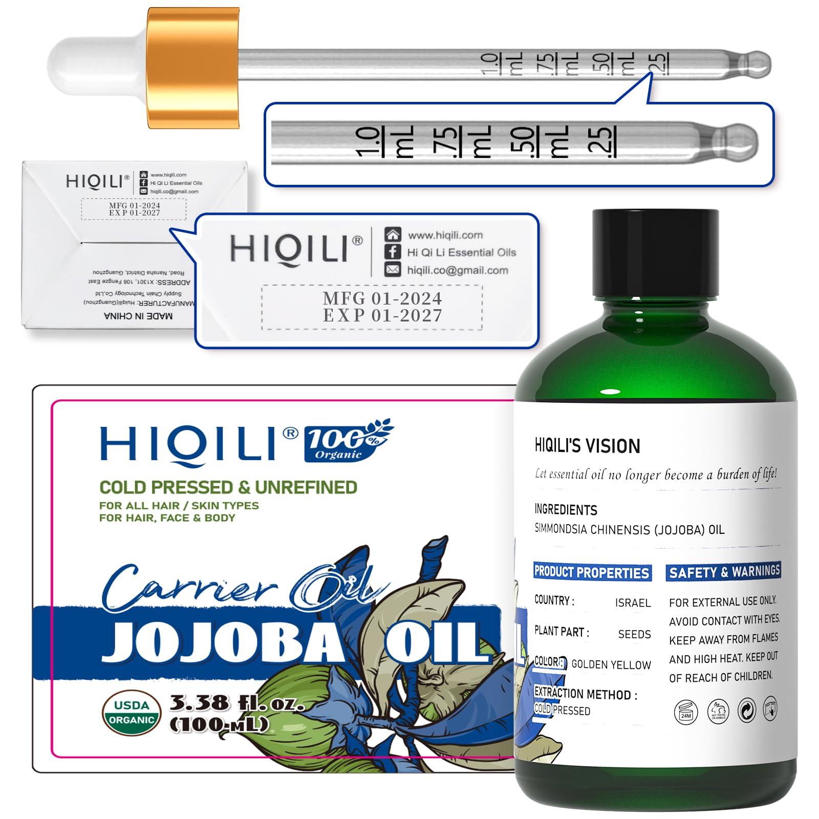 HIQILI 100ML Jojoba Oil Organic for Hair Growth,100% Pure Cold Pressed Unrefined, Included Roller Bottle for Massage - 3.38 Fl Oz - Image 7