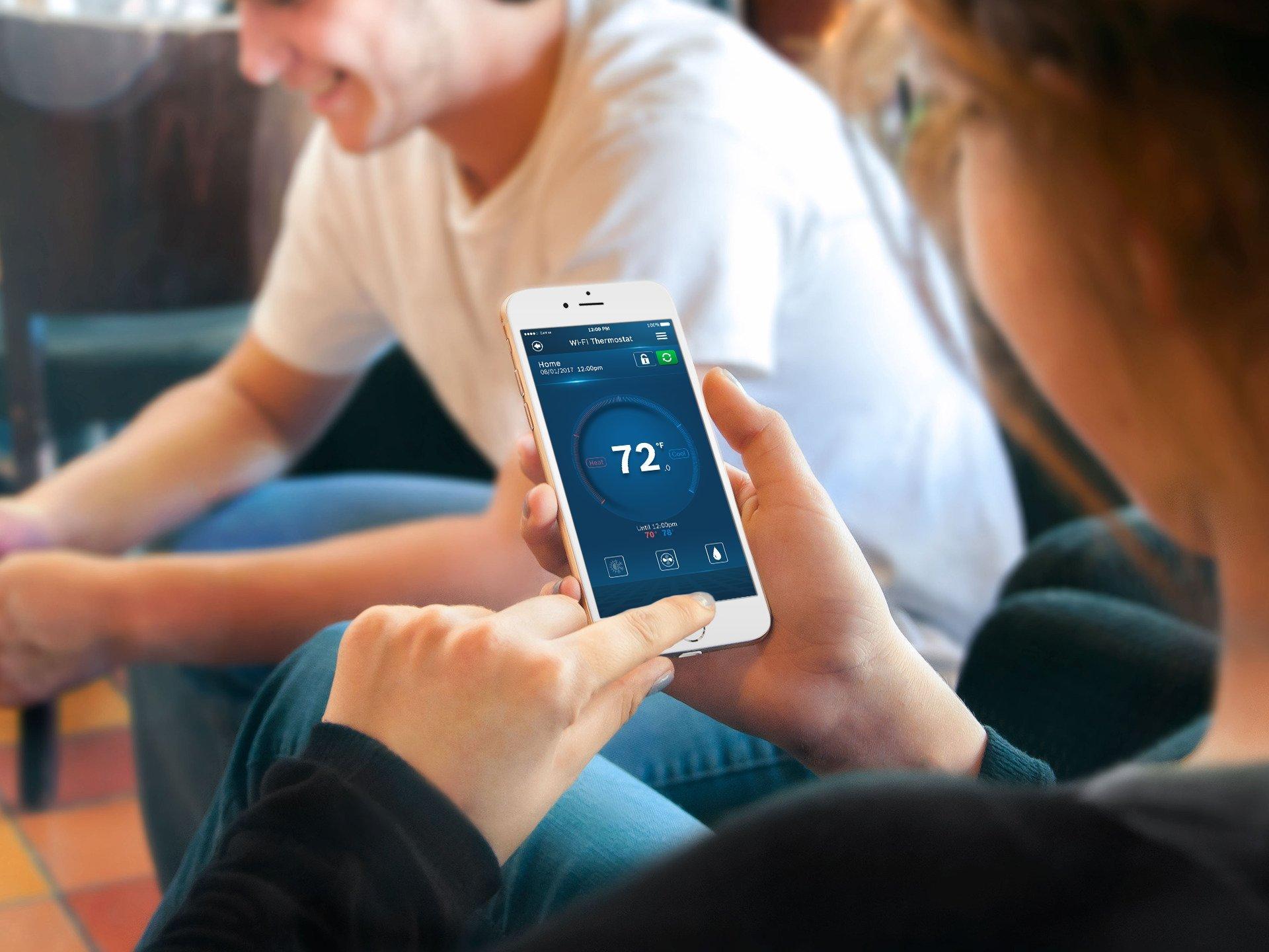 Bosch Large 5-Inch Full-Color Touch Screen Sleek Easy Setup Connected Control Smart Phone Wi-Fi Thermostat for 24V HVAC Systems with Bosch Connected Control App - Image 2