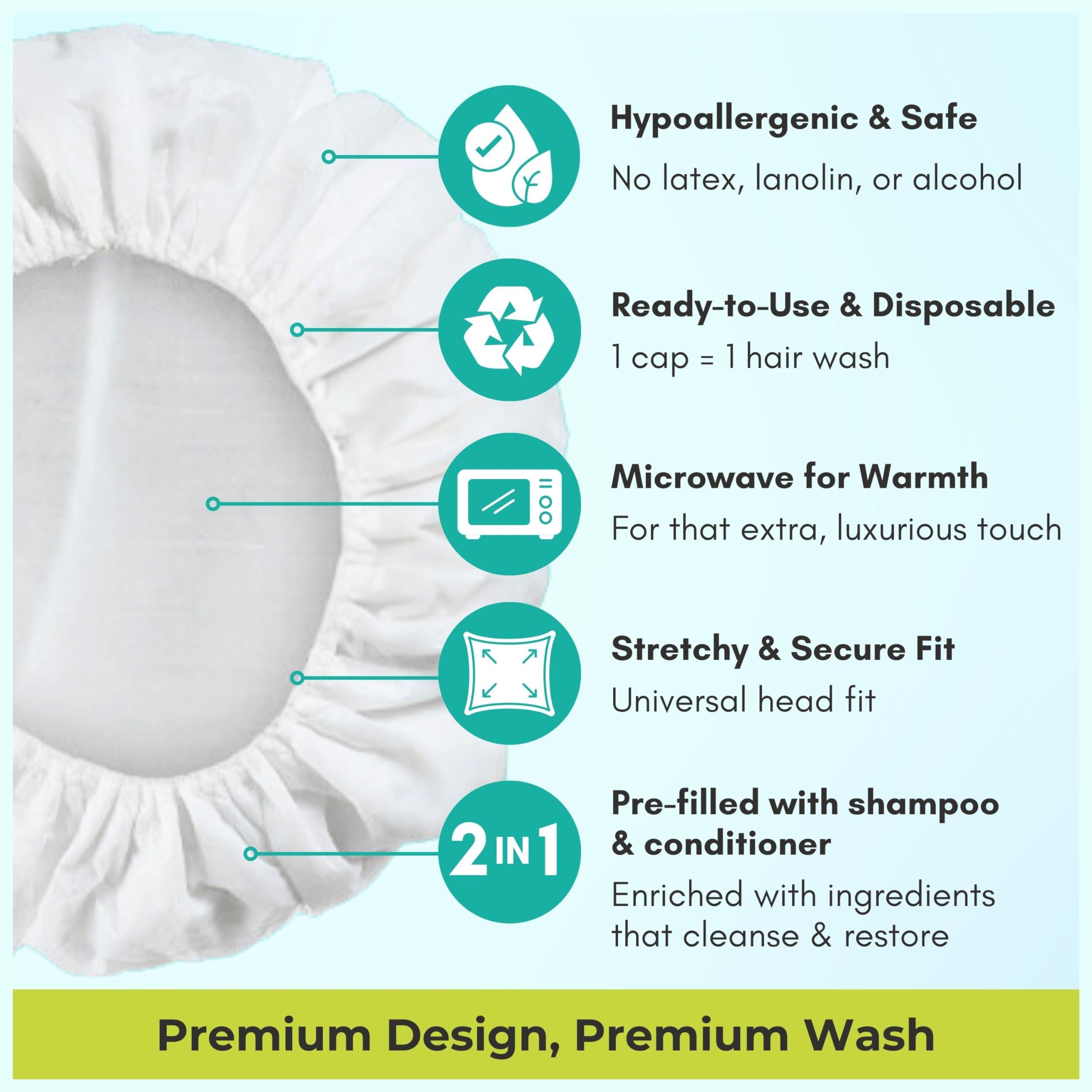 No Water Rinse Free Shampoo Cap by Nurture | Microwavable Hair Washing & Conditioning Shower Caps | Waterless Bathing | Disposable & Hypoallergenic for Adults, Bedridden & Elderly - Image 5