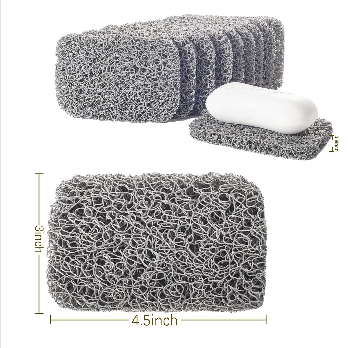12PCS Soap Savers Pads BPA Free Soap Holder for Bar Soap Non-Slip Self Draining Soap Dish Soap Lift for Shower Kitchen Bathroom, Gray - Image 3