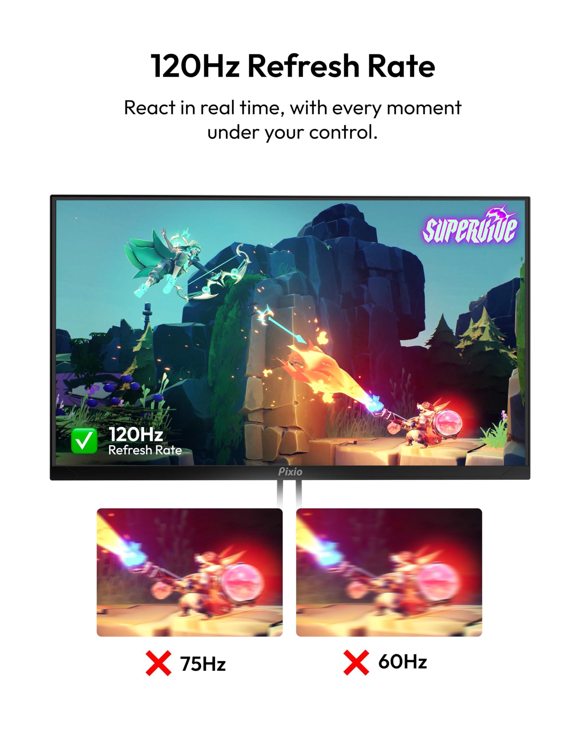 Pixio PX246 Wave 24 inch 120Hz Refresh Rate FHD 1080p Resolution IPS Panel 4ms GTG Response Time Gaming Monitor with Adaptive Sync - Image 3