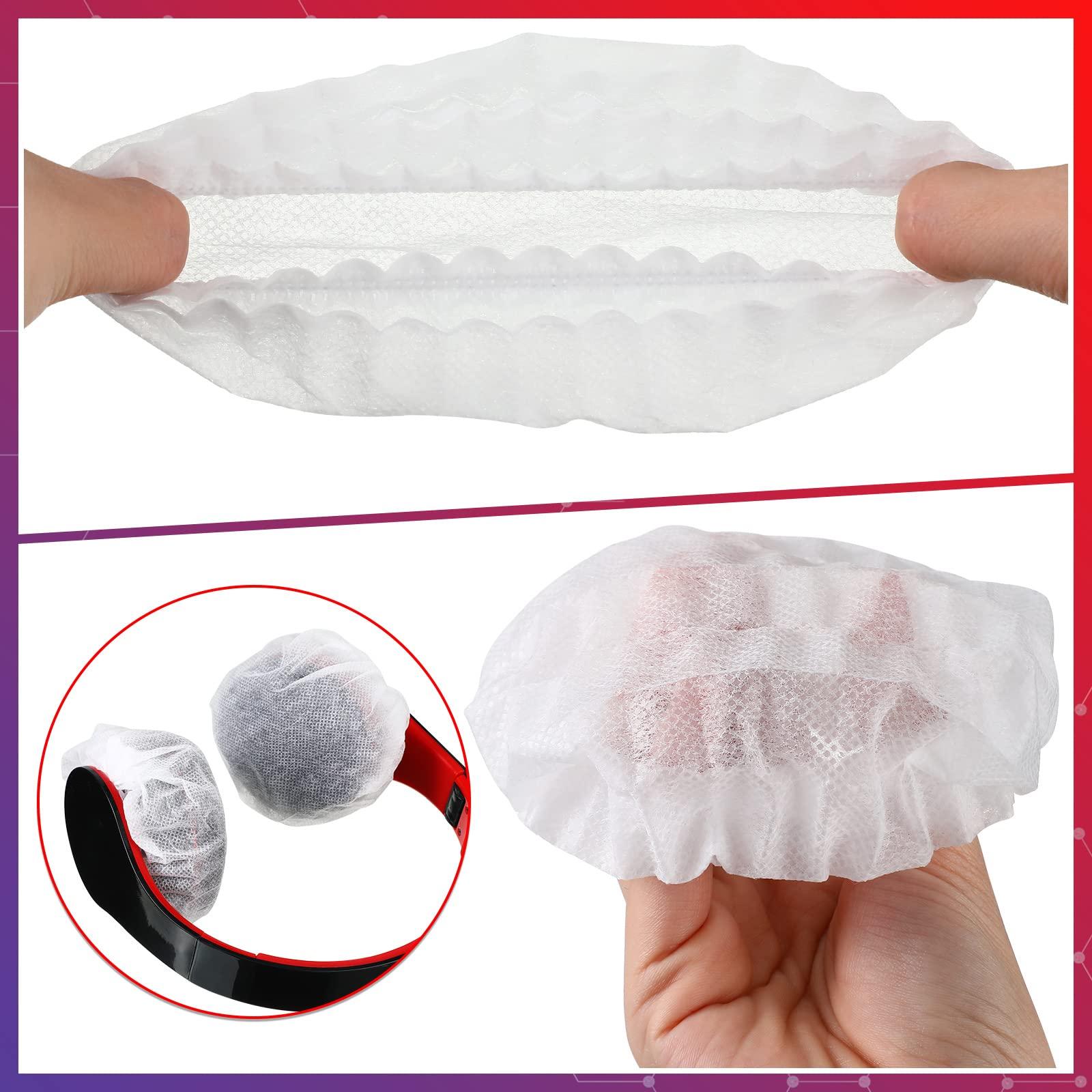 Hoteam 500 Pieces Disposable Earphone Covers Bulk, Non-Woven, Size 8-11 Cm, on Ear Headphones(White) - Image 4
