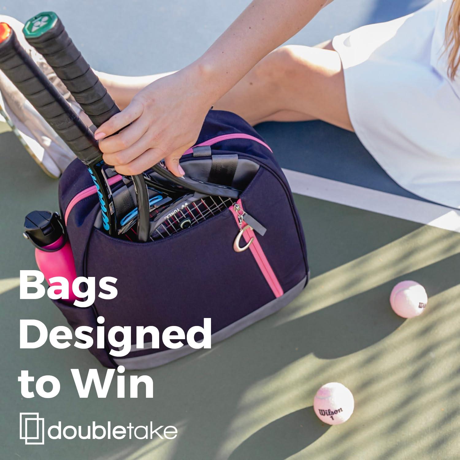 Doubletake Melbourne Tennis Backpack/Tote | Designer Tennis Bag for Women | Fits 2 Racquets with Large Capacity for Accessories - Image 8