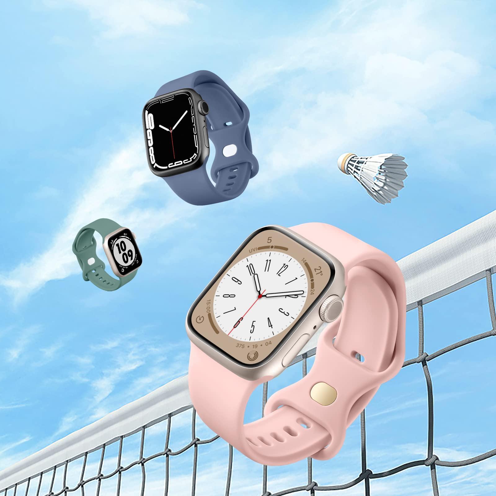 Maledan 6 Pack Bands Compatible for Apple Watch Band 38mm 40mm 41mm 42mm 44mm 45mm 46mm 49mm Women Men, Soft Silicone Sport Replacement Band for iWatch Apple Watch Series 10 9 8 7 6 5 4 3 SE Ultra - Image 7