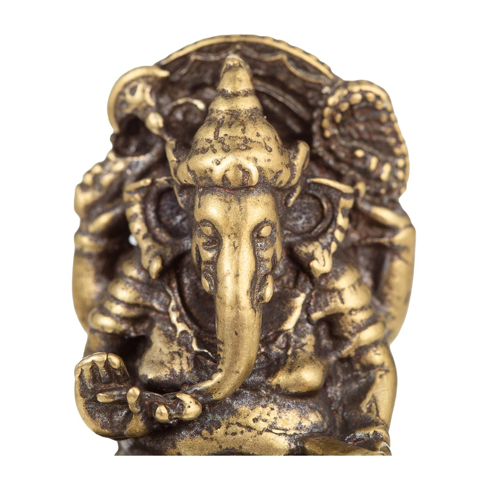 FENGSHUI-CAISHEN Ganesha Statues - Pure Copper Ganapati Ganesh Figurine, Reiki Chakra Meditation Desktop Decor - Image 4