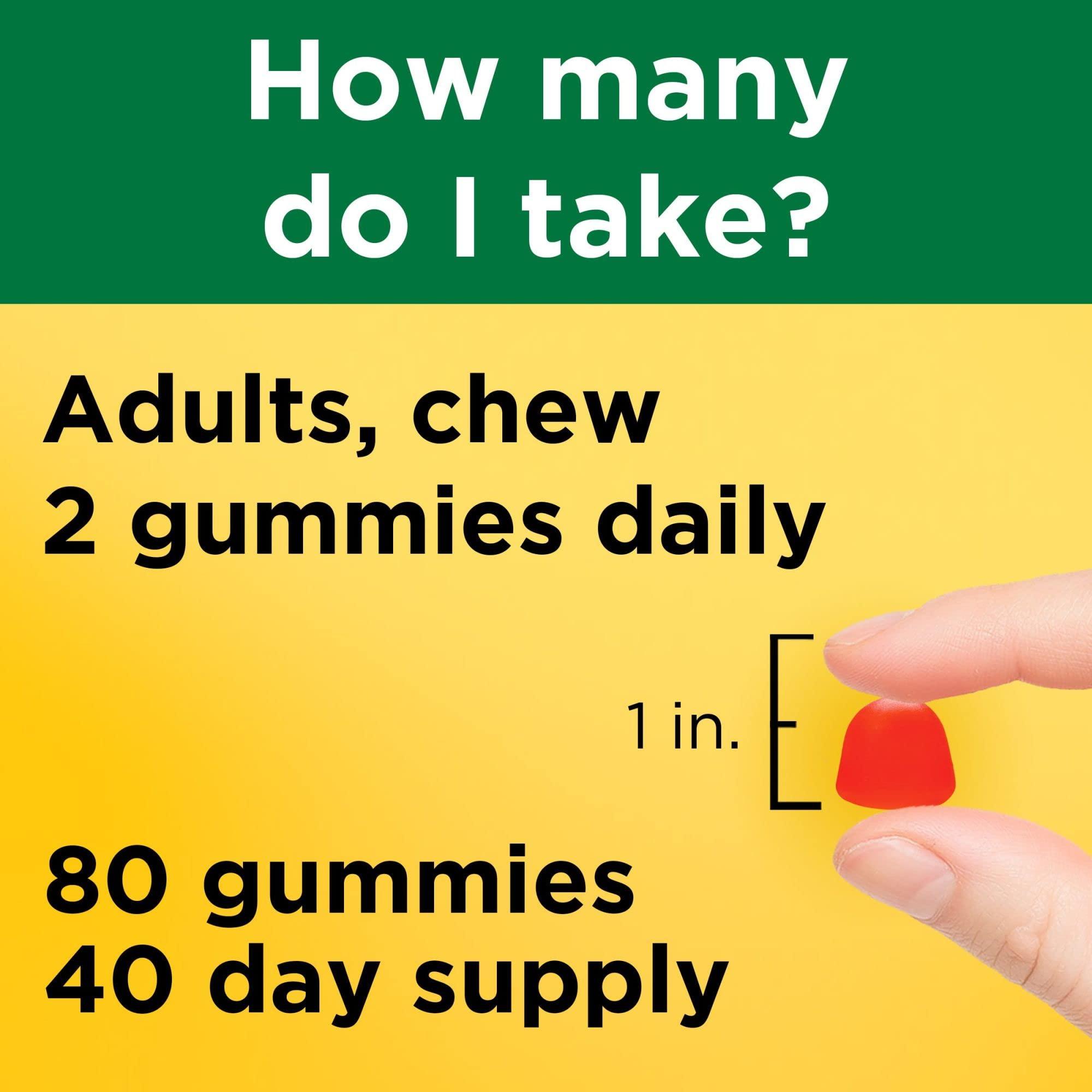 Nature Made Extra Strength Vitamin D3 5000 IU (125 mcg) per serving, Dietary Supplement for Bone, Teeth, Muscle and Immune Health Support, 80 Gummies, 40 Day Supply - Image 6