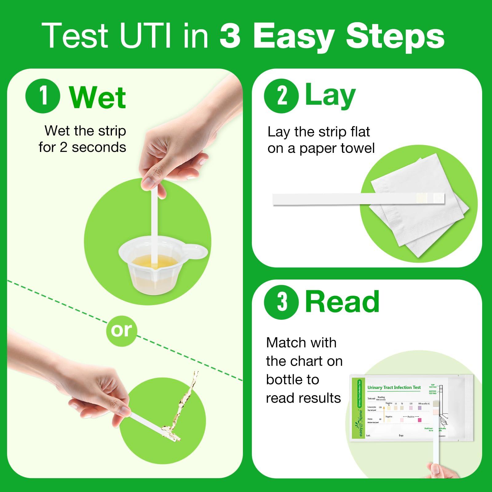 Easy@Home UTI Test Strips: Highly Accurate Urinary Tract Test Kit for Women Men, Bladder Infection UTI Urine Testing, Quick Results, OTC Use (UTI - 5 Pack) - Image 5