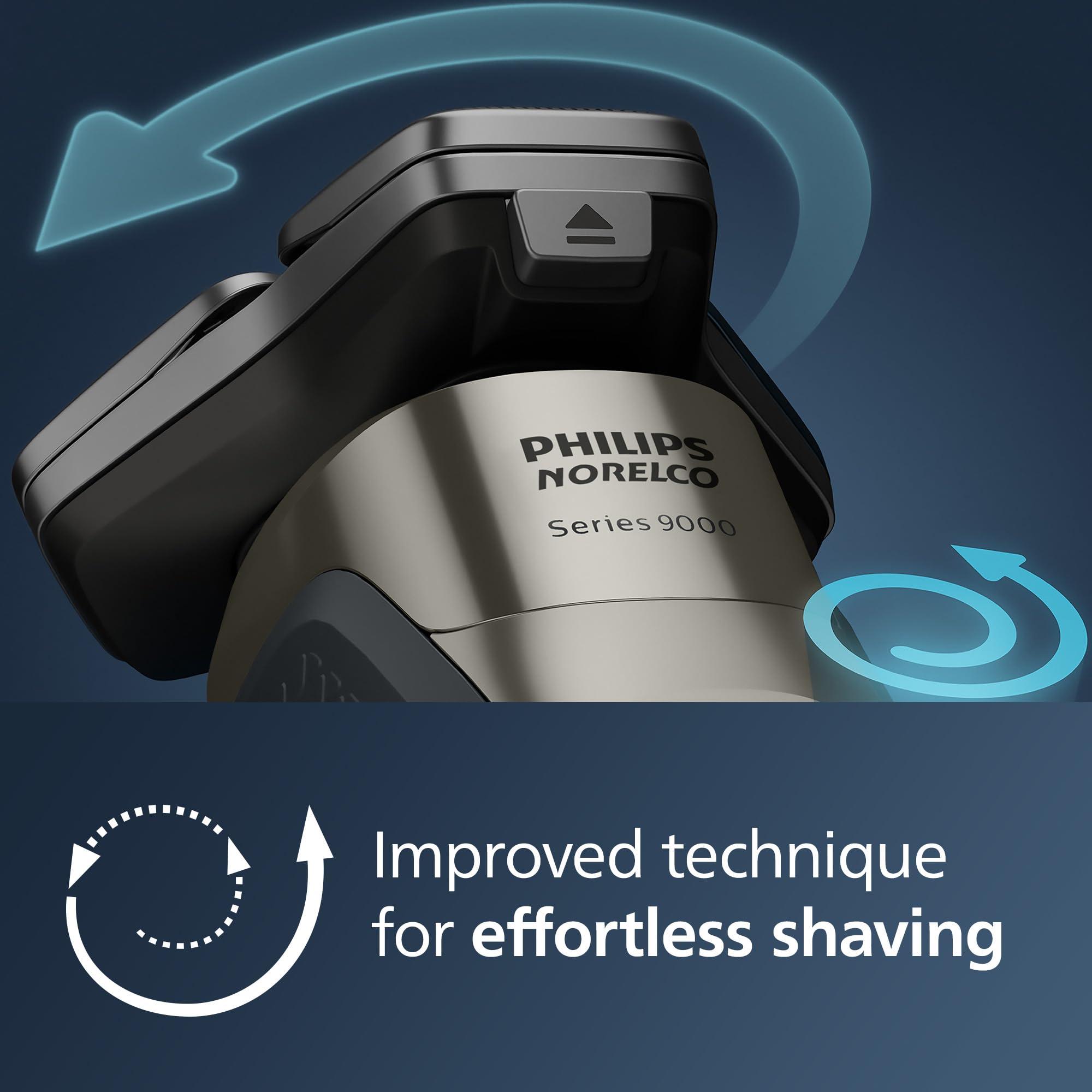 Philips Norelco 9400 Rechargeable Wet/Dry Electric Shaver with SenseIQ and Comfort Glide Ring Technology, Battery Powered, Silver, S9502/83 - Image 5