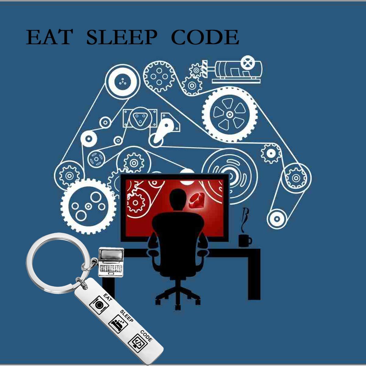 TGBJE Eat Sleep Code Keychain Gift for Programmer, Coder, and Software Engineer - Image 6