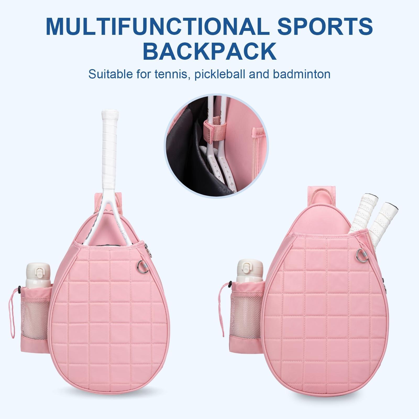 KAVIGOR Tennis Bag, Quilted Tennis Backpack Holds 2 Rackets, Waterproof Crossbody Sling Pickleball Bags for Women, Men and Youth - Image 5