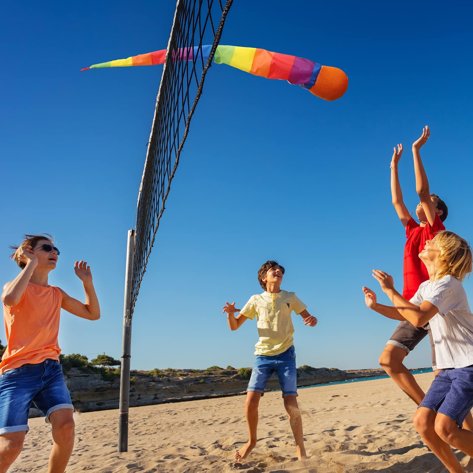 Leyndo 8 Pcs Throw and Catch Balls with Rainbow Tail, Fun Colorful Sports Comet Balls Playground Toys for School Classroom Beach Outdoor Camping Healthy and Fun Games, 26 Inch Long(Multi Color) - Image 6