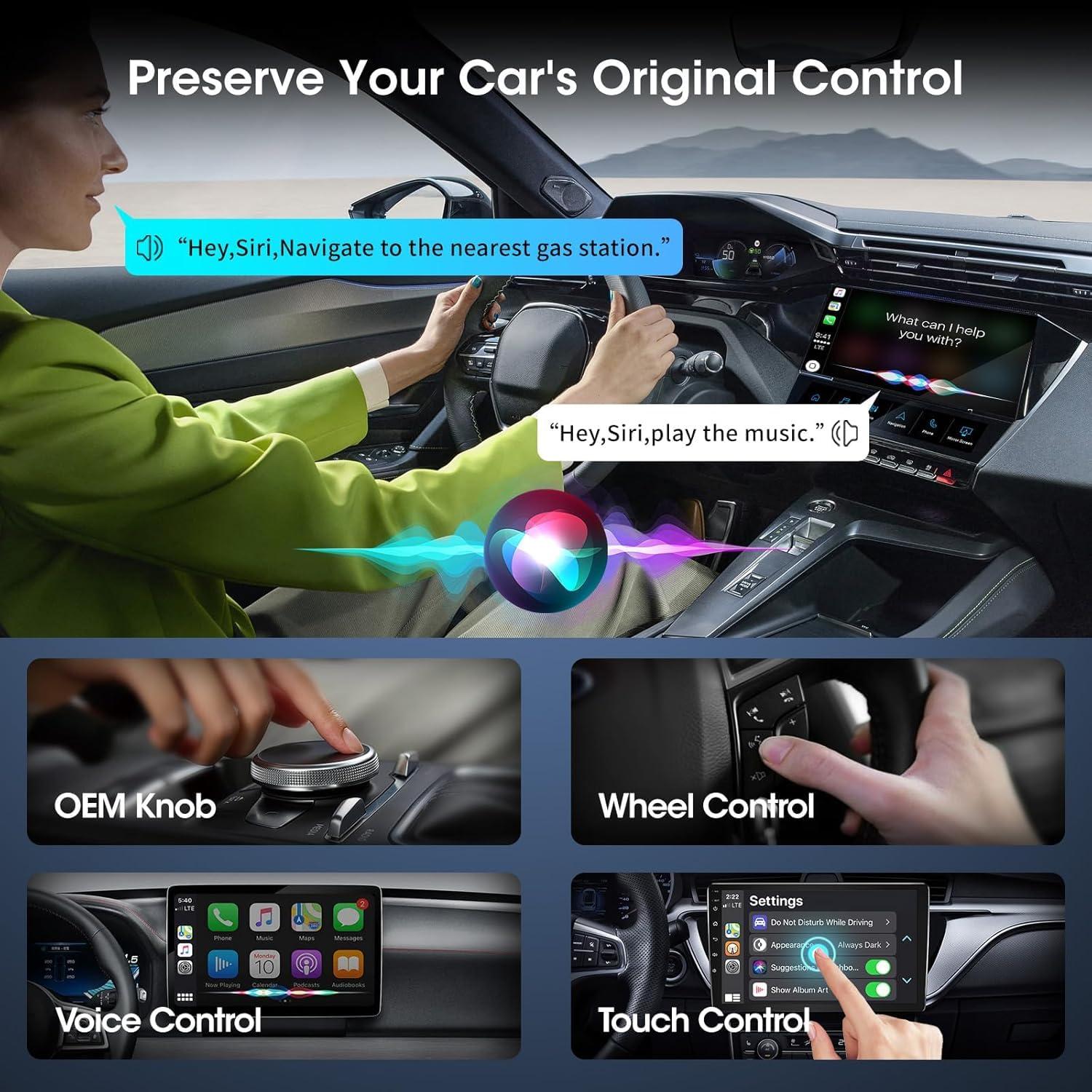 Mini Wireless Carplay Adapter for Apple iPhone,Plug and Play Easy Setup Automatic Reconnect,Convert Wired to Bluetooth Wireless Car Play Dongle,for Older Cars 2016+ & iPhone iOS 10+ (USB A) Grey01 - Image 3